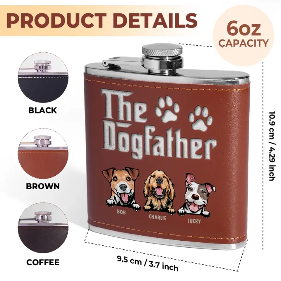 Dog Is God Spelled Backward - Dog Personalized Custom Hip Flask - Father's Day, Gift For Pet Owners, Pet Lovers - Image 4