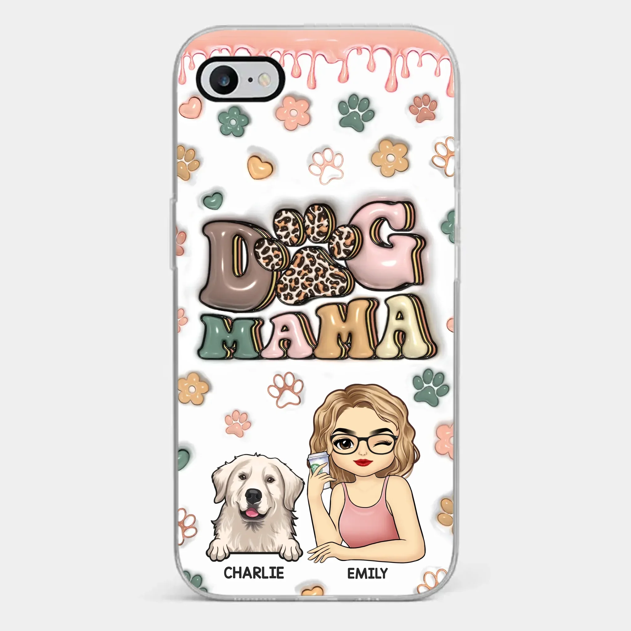 Dog Mom For Life - Dog & Cat Personalized Custom 3D Inflated Effect Printed Clear Phone Case - Gift For Pet Owners, Pet Lovers - Image 2