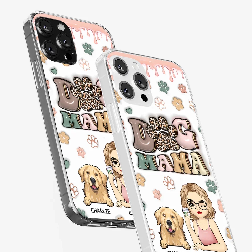 Dog Mom For Life - Dog & Cat Personalized Custom 3D Inflated Effect Printed Clear Phone Case - Gift For Pet Owners, Pet Lovers - Image 34