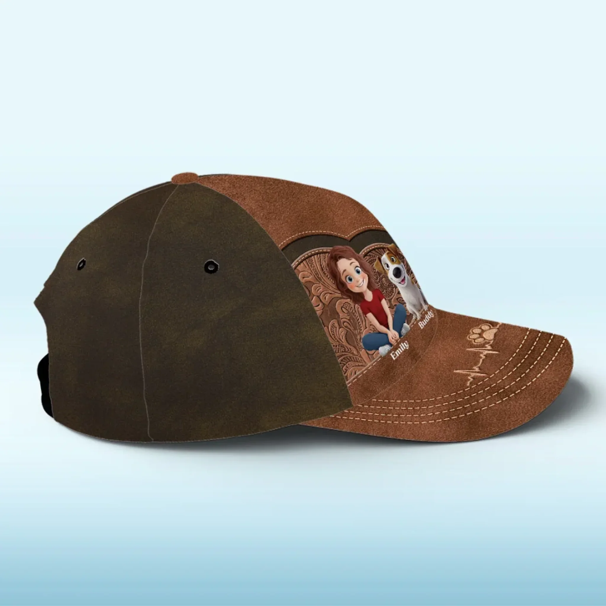 Dog Mom, My Heart Belongs To My Pups - Dog Personalized Custom Hat, All Over Print Classic Cap - Mother's Day, Gift For Pet Owners, Pet Lovers - Image 4