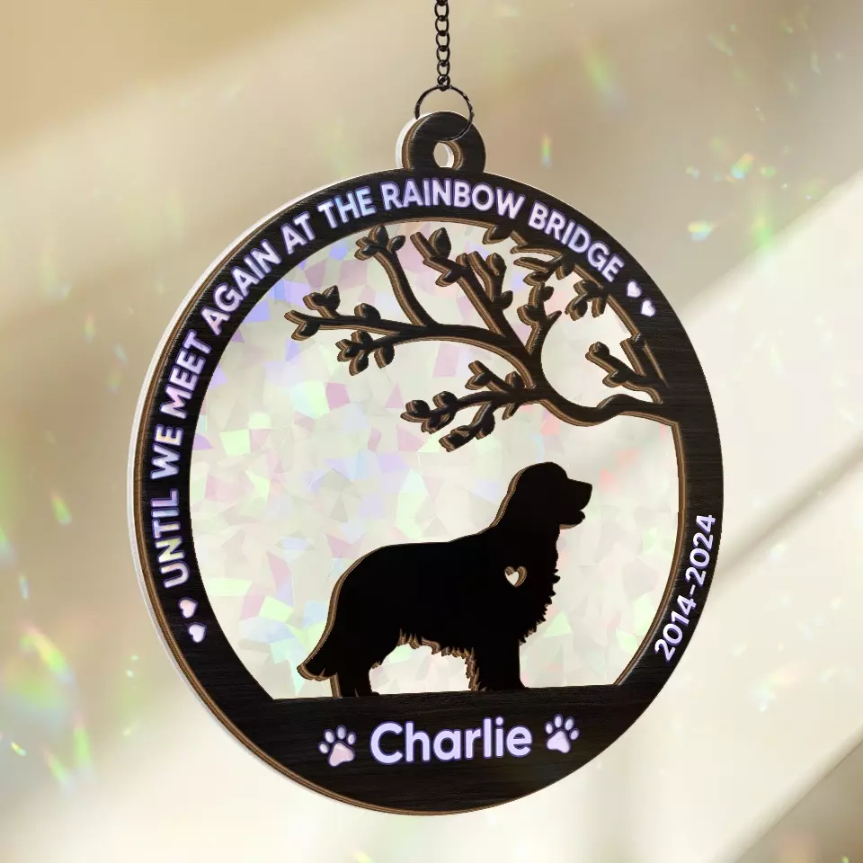 Dogs And Angels Are Not Very Far Apart - Memorial Personalized Window Hanging Suncatcher - Sympathy Gift For Pet Owners, Pet Lovers - Image 4