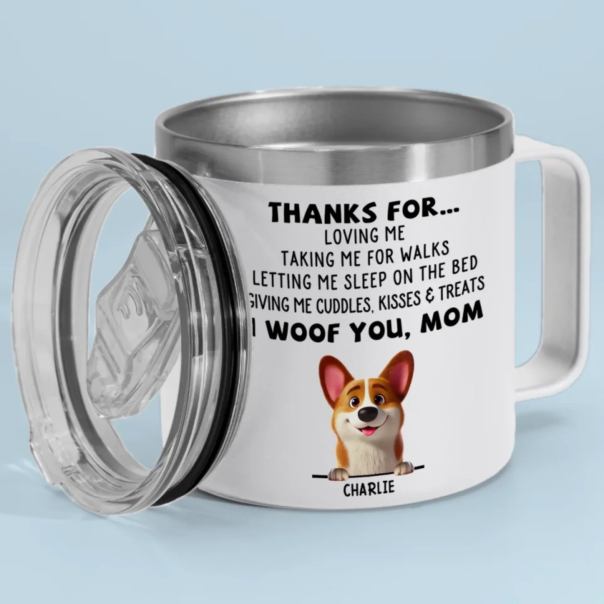 Dogs Are Joy In Fur - Dog Personalized Custom 14oz Stainless Steel Tumbler With Handle - Gift For Pet Owners, Pet Lovers - Image 6