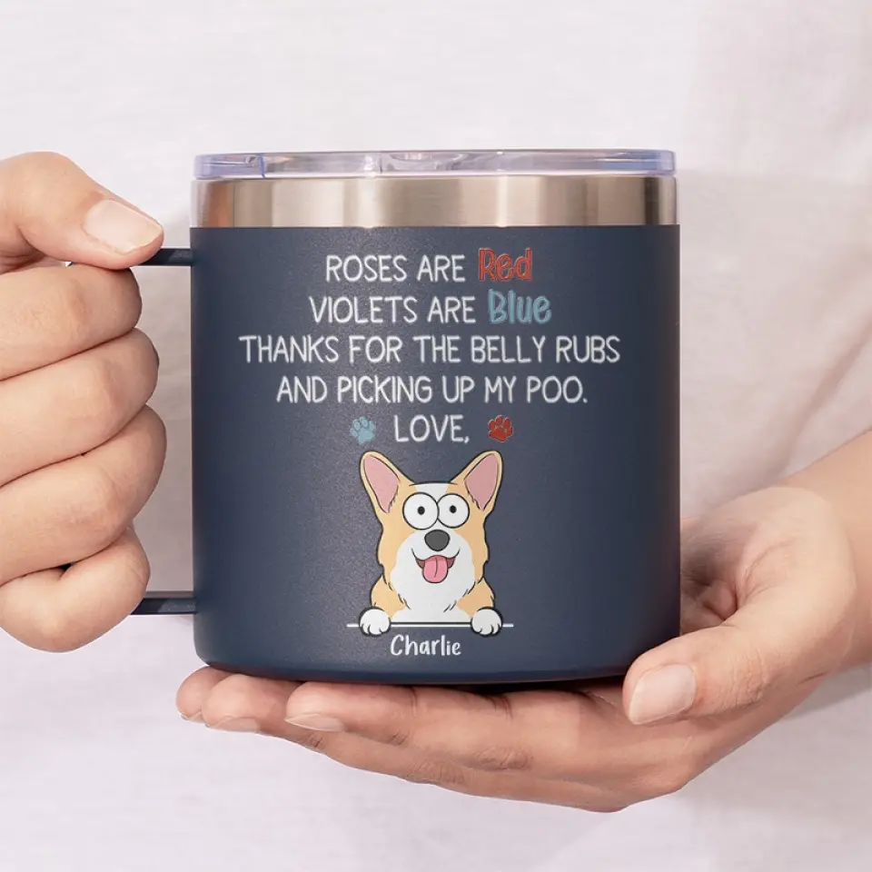 Dogs Are Love On Four Legs - Dog Personalized Custom 14oz Stainless Steel Tumbler With Handle - Gift For Pet Owners, Pet Lovers - Image 3