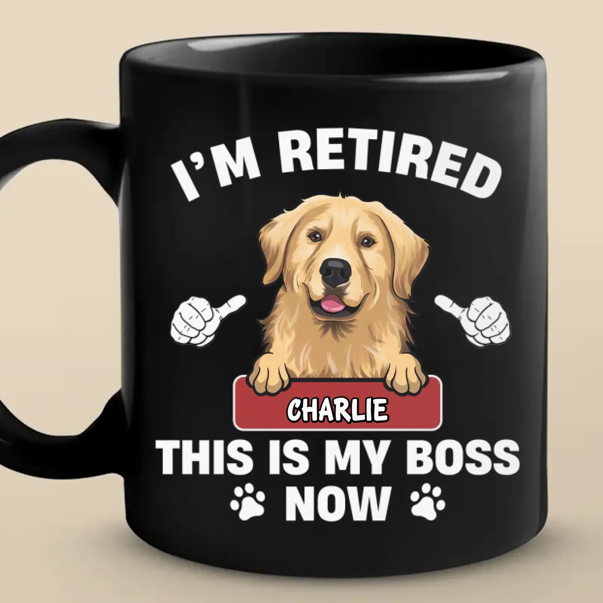 Dogs Have Owners, Cats Have Staff - Dog & Cat Personalized Custom Black Mug - Appreciation, Retirement Gift For Coworkers, Work Friends, Colleagues, Pet Owners, Pet Lovers - Image 2