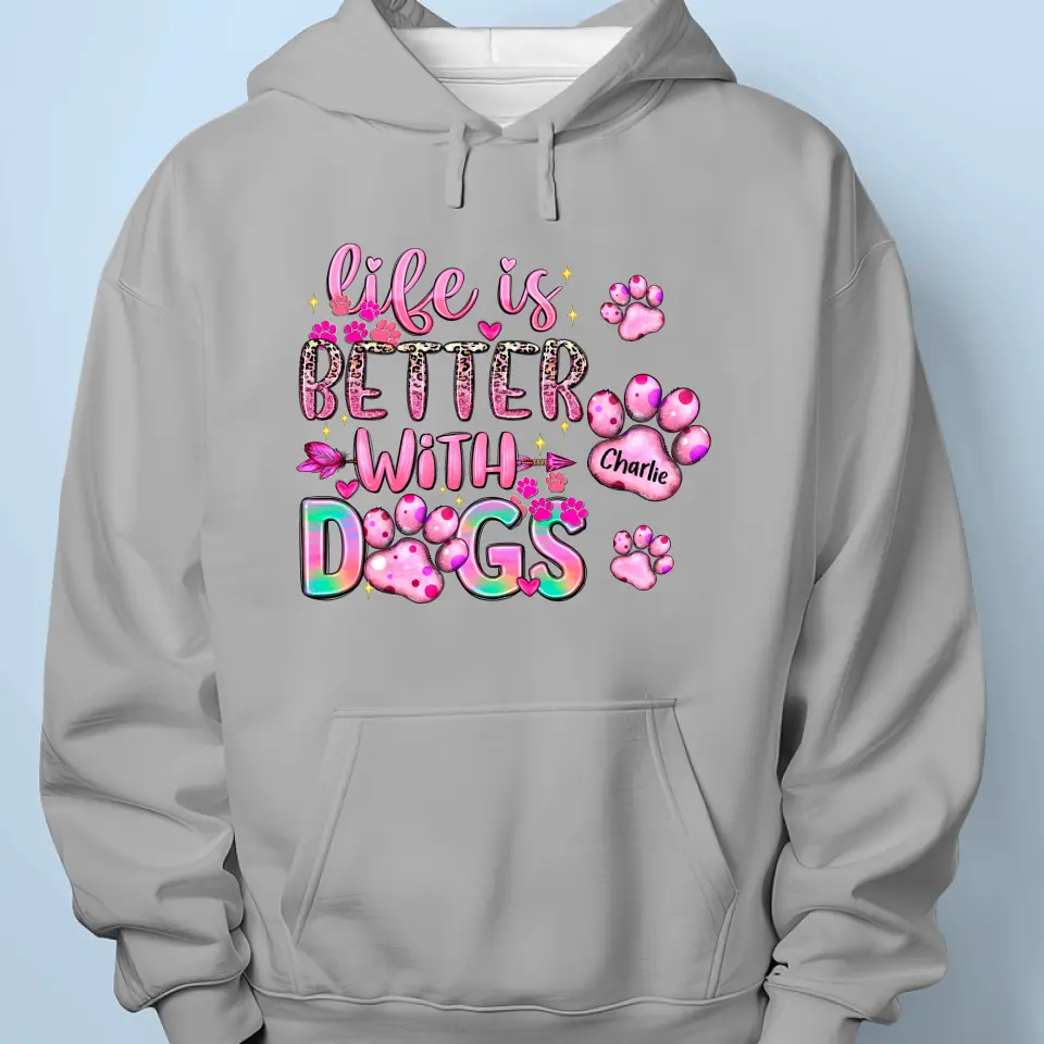 Dogs Leave Paw Prints On Your Heart - Dog Personalized Custom Unisex T-shirt, Hoodie, Sweatshirt - Gift For Pet Owners, Pet Lovers - Image 5