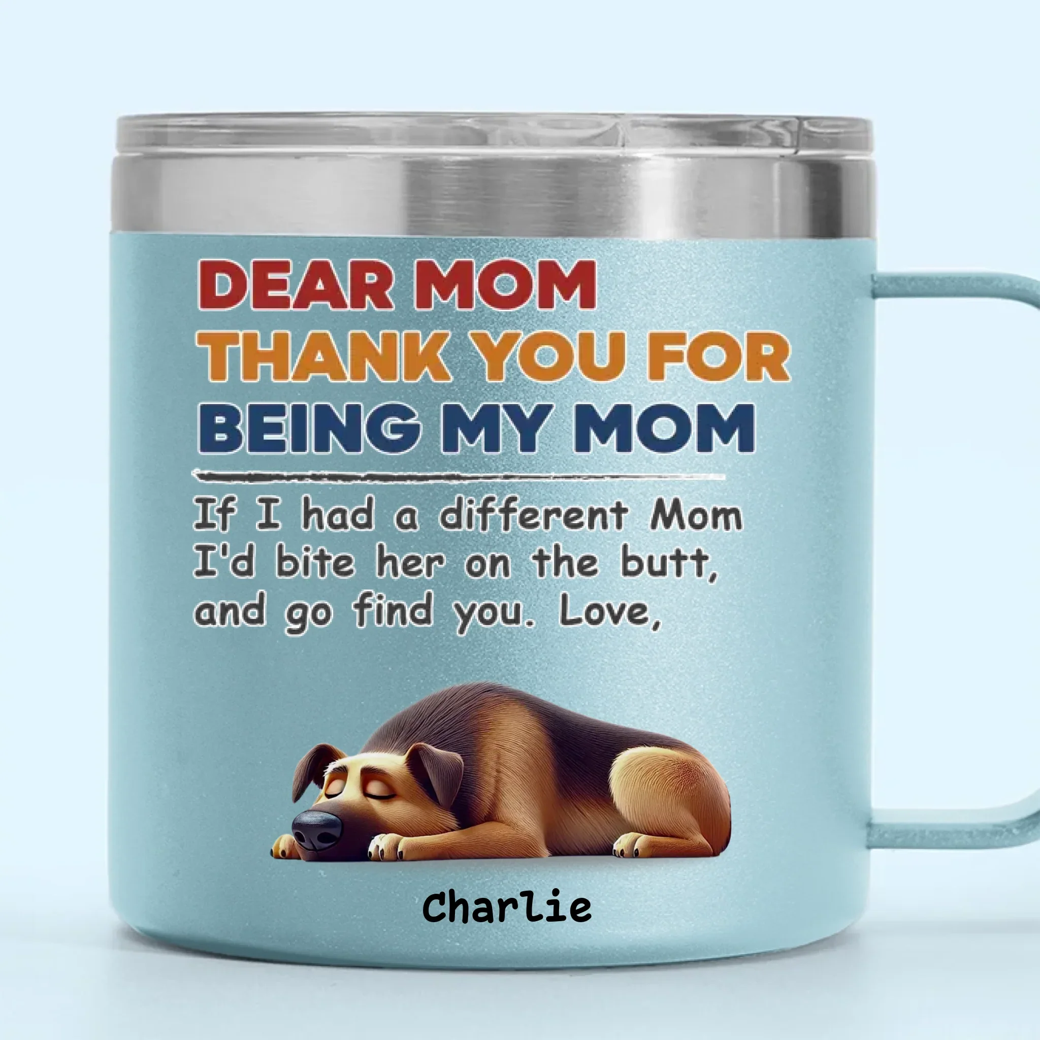Dogs Make Life Whole - Dog Personalized Custom 14oz Stainless Steel Tumbler With Handle - Gift For Pet Owners, Pet Lovers - Image 3