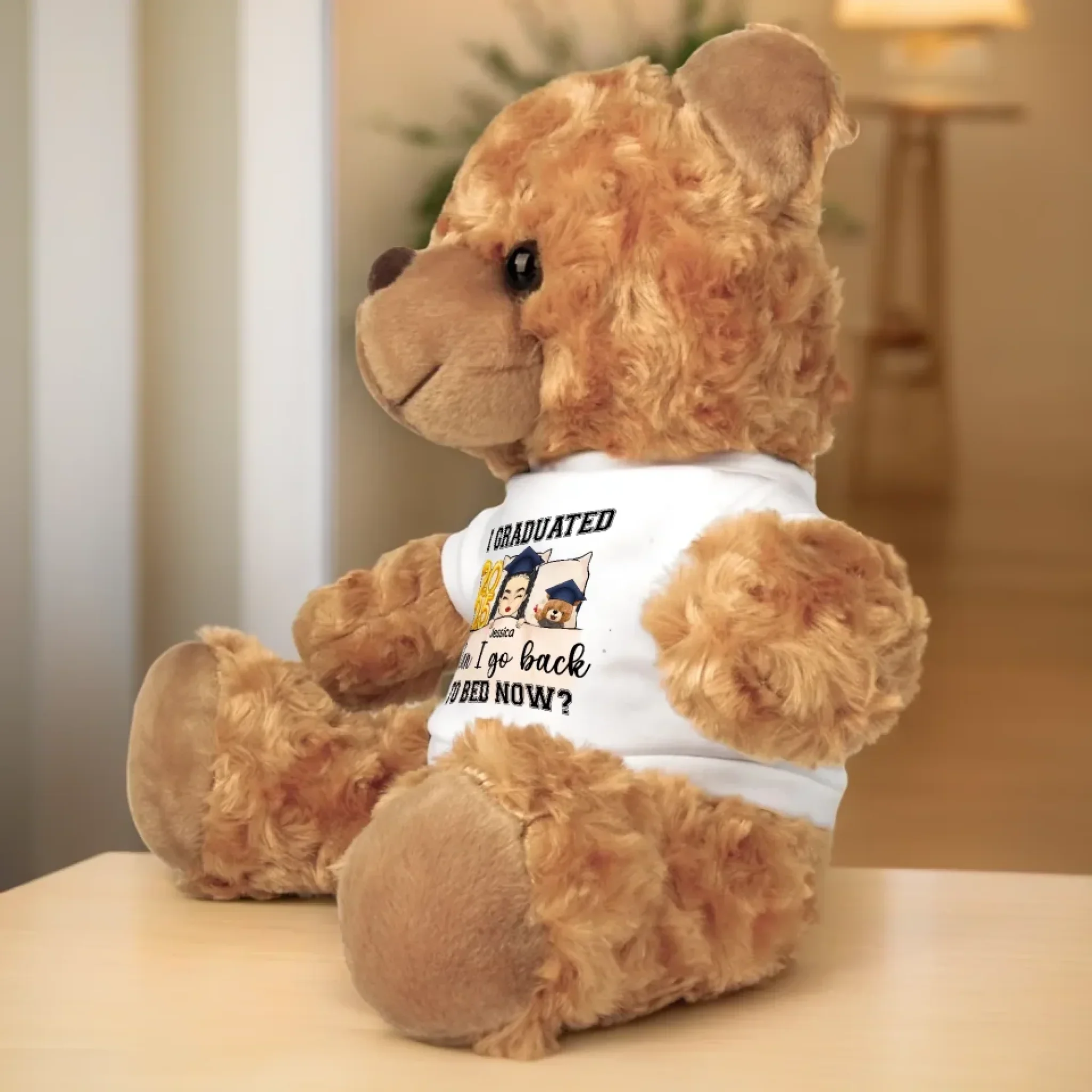 Done With Classes, Back To Bed - Family Personalized Custom Teddy Bear Plush - Graduation Gift For Family Members, Siblings, Brothers, Sisters - Image 5