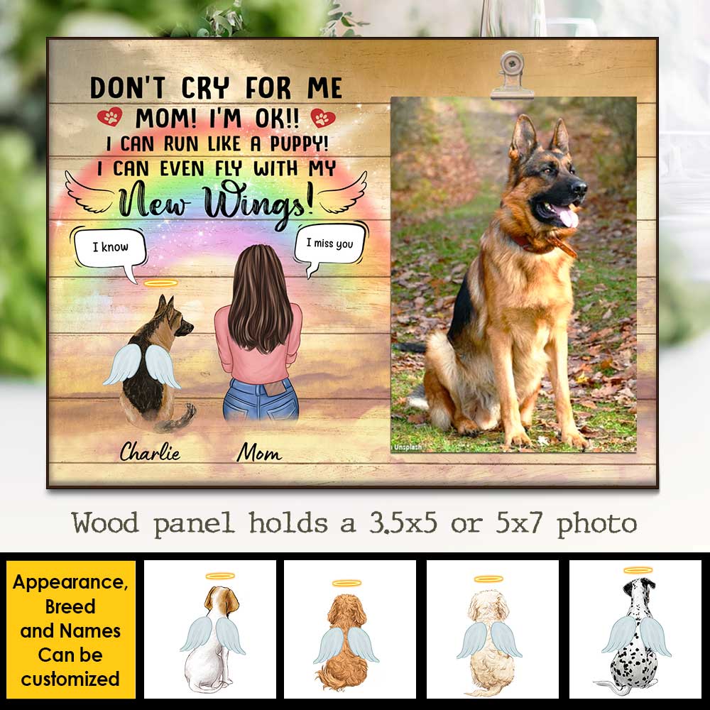 Don't Cry For Me, Mom! I Can Even Fly With My New Wings - Personalized Photo Frame - Image 3