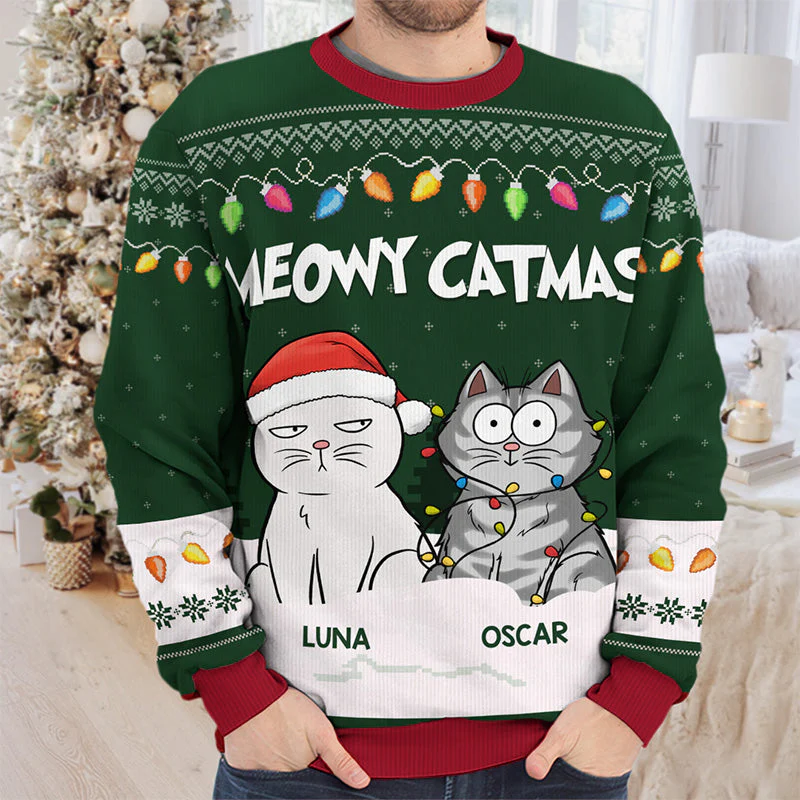 Don't Forget Me Santa - Dog & Cat Personalized Custom Ugly Sweatshirt - Unisex Wool Jumper - Christmas Gift For Pet Owners, Pet Lovers - Image 2