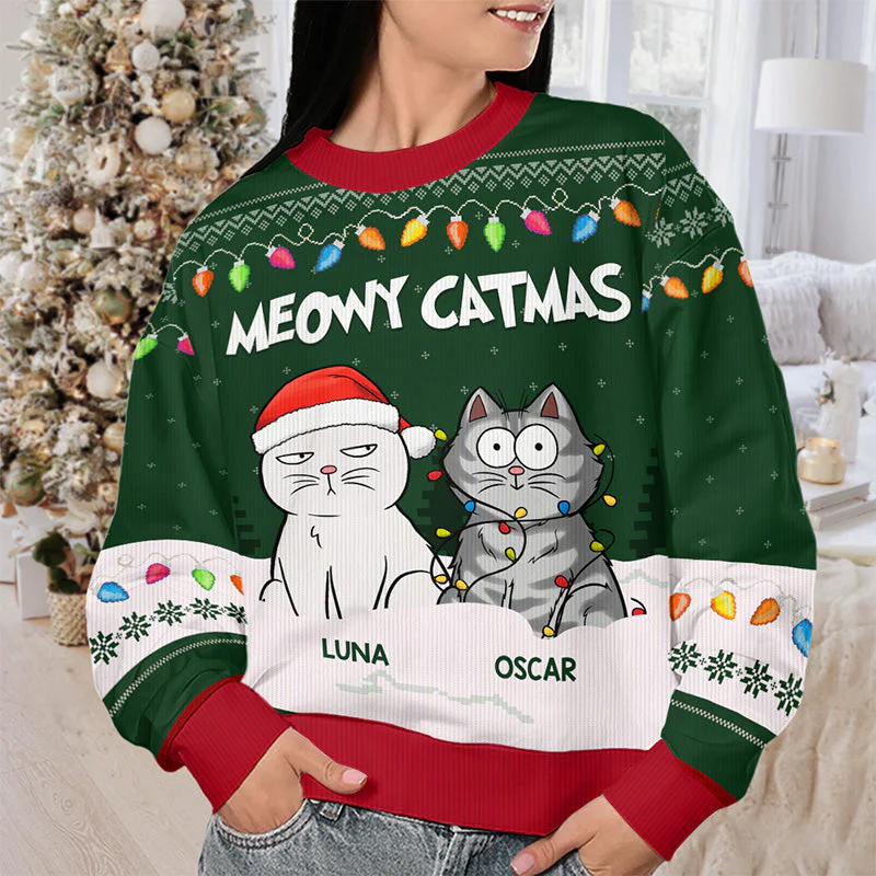 Don't Forget Me Santa - Dog & Cat Personalized Custom Ugly Sweatshirt - Unisex Wool Jumper - Christmas Gift For Pet Owners, Pet Lovers - Image 3