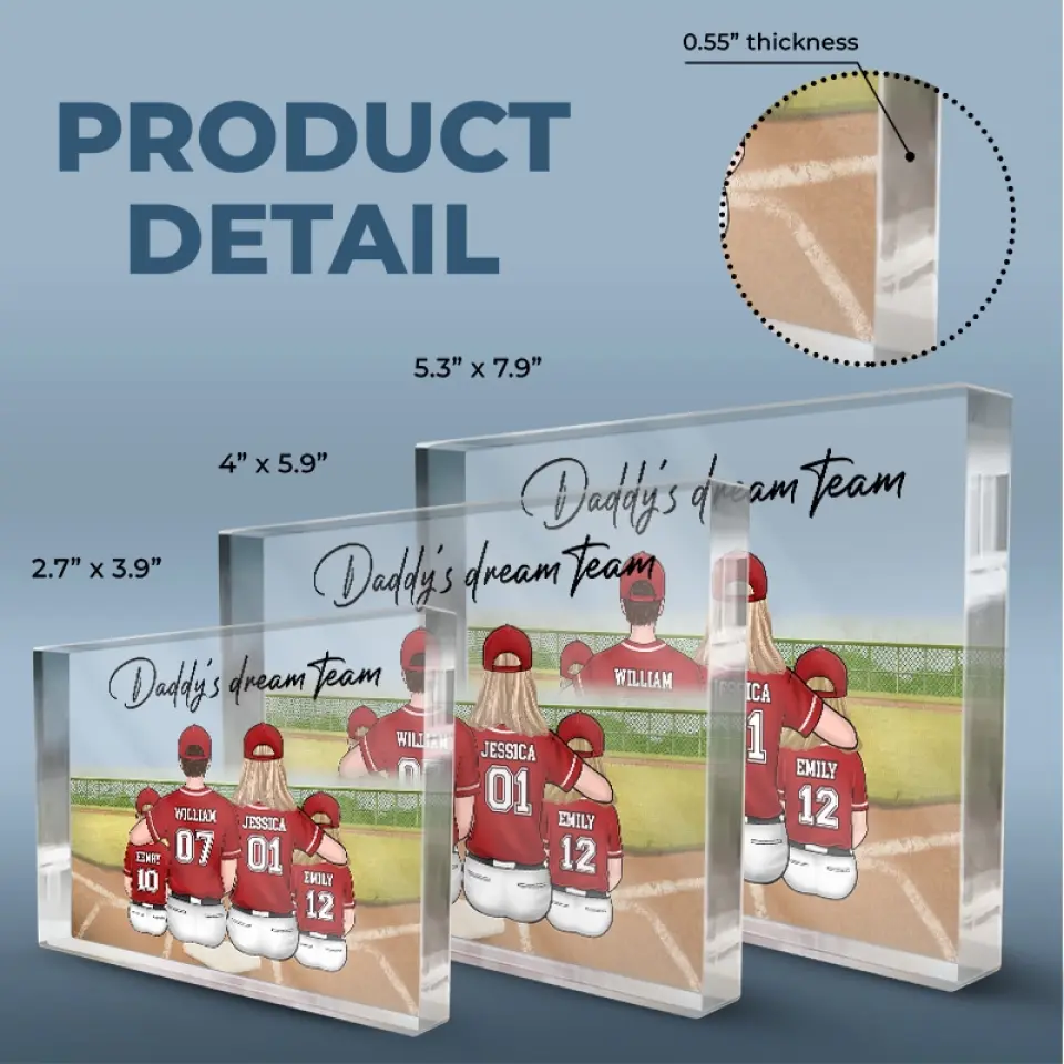 Dream Team - Family Personalized Custom Rectangle Shaped Acrylic Plaque - Gift For Family Members - Image 5