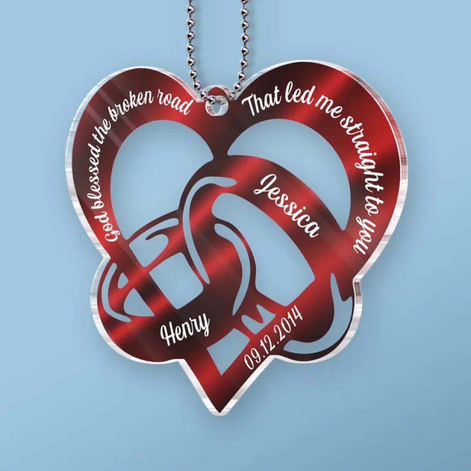 Drive Safe, I Love You - Couple Personalized Custom Car Ornament - Acrylic Custom Shaped - Christmas Gift For Husband Wife, Anniversary - Image 3