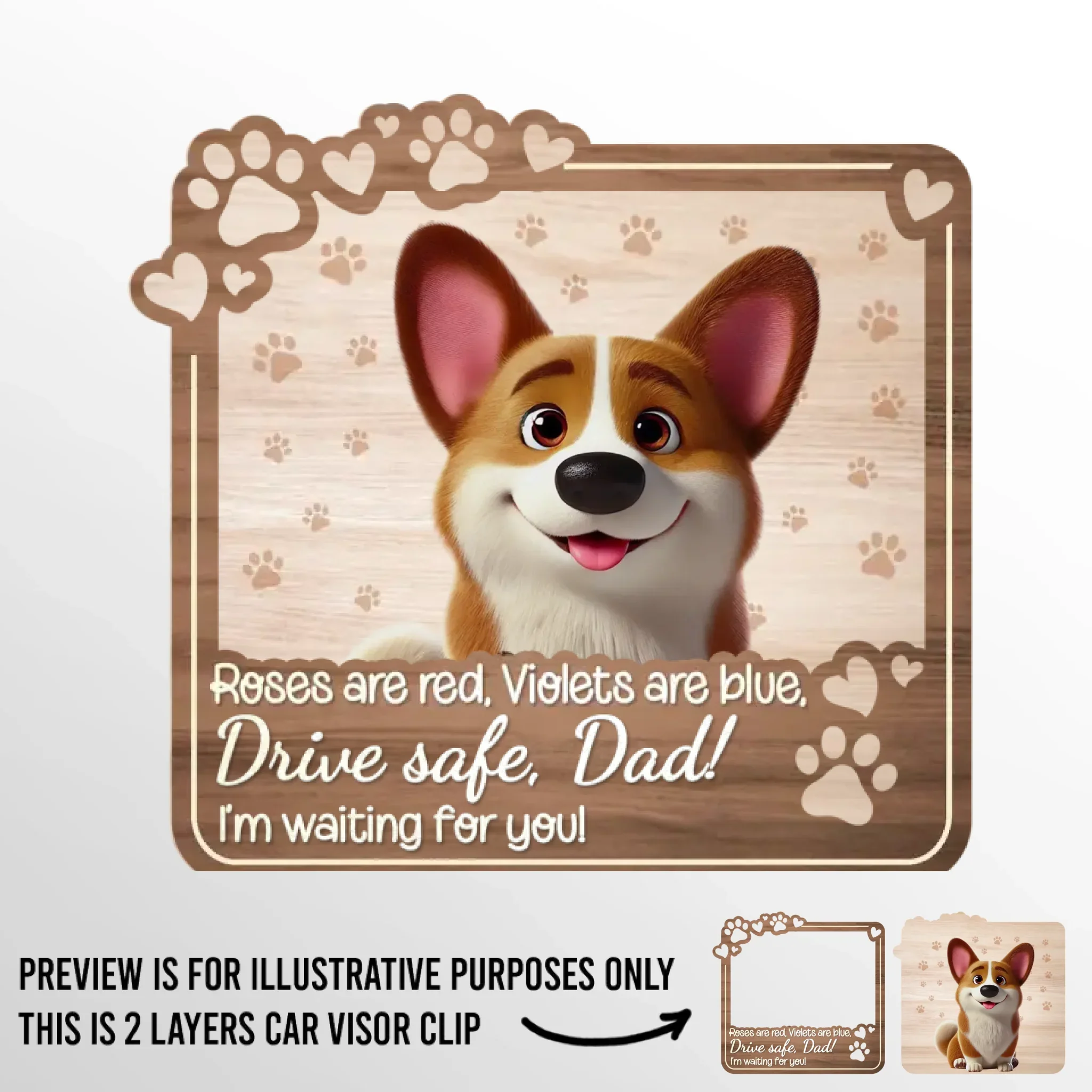 Drive Safe, Paws Are Waiting - Dog & Cat Personalized Custom Car Visor Clip - Gift For Pet Owners, Pet Lovers - Image 2