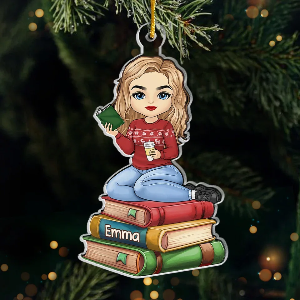 Each Book Has A Piece Of Our Spirit - Personalized Custom Ornament - Acrylic Custom Shaped - Christmas Gift For Book Lovers