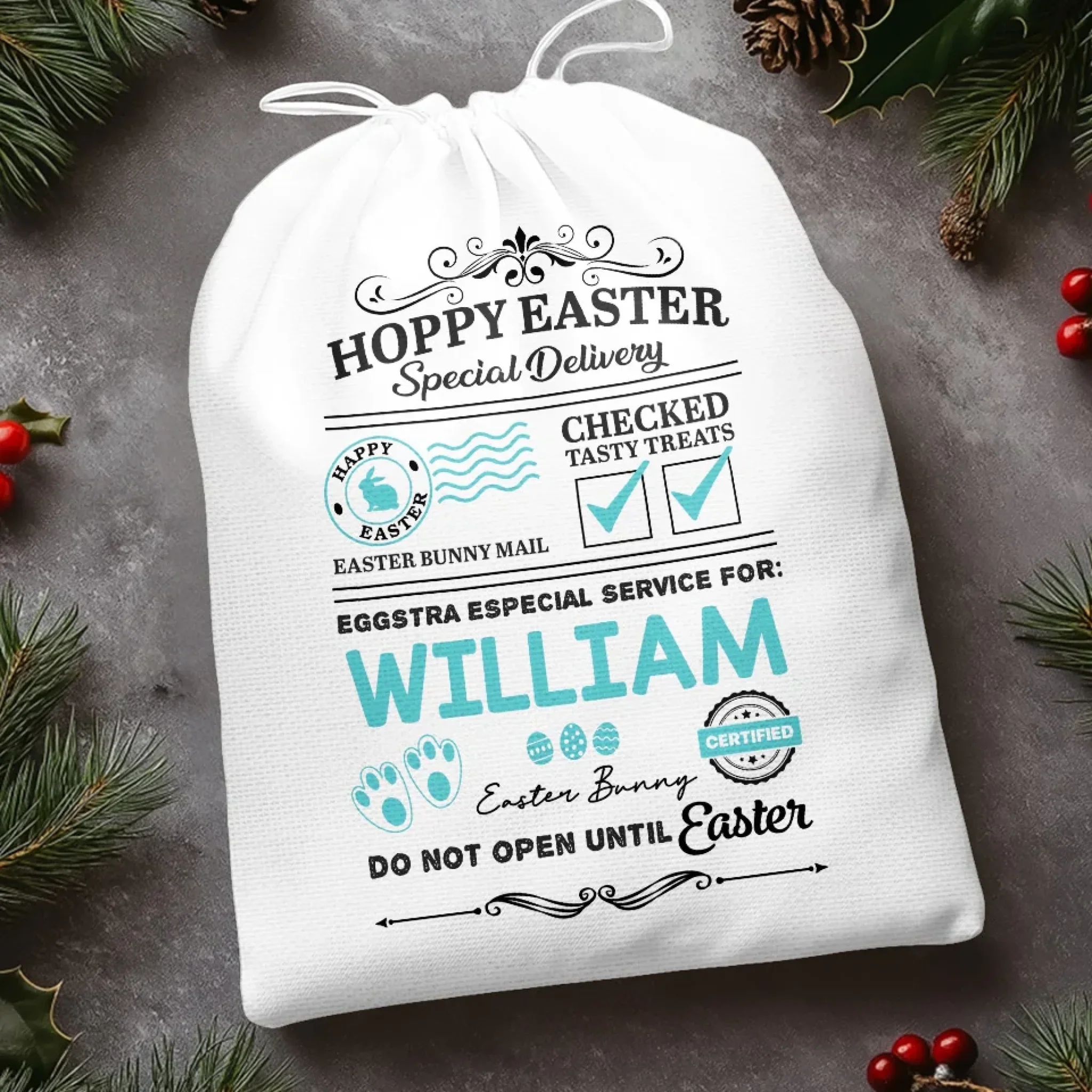 Easter Cheer, Just For You - Family Personalized Custom Favor Bag - Easter Gift For Family Members - Image 3