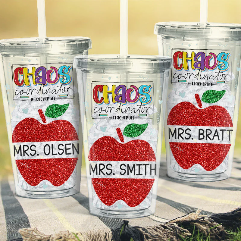 Eat Sleep Teach Repeat - Teacher Personalized Custom Clear Acrylic Tumbler - Gift For Teacher, Back To School - Image 4