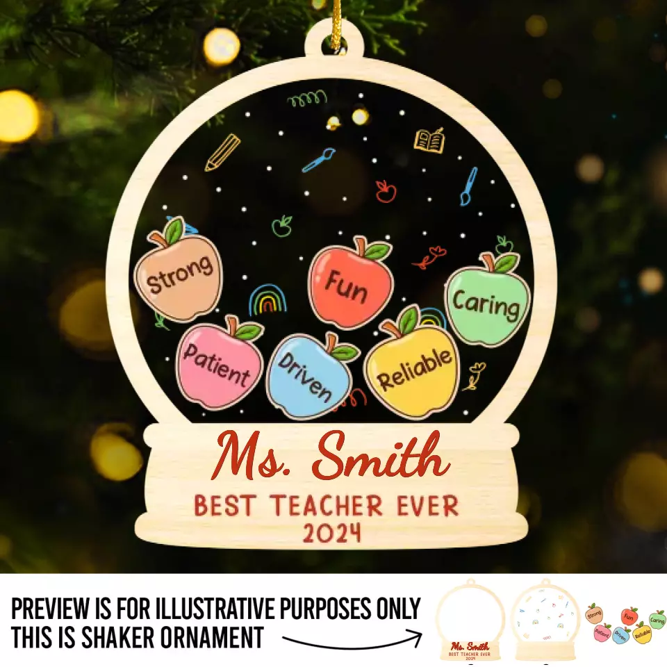 Education Is Life Itself - Teacher Personalized Custom 3 Layers Shaker Ornament - Christmas Gift For Teacher - Image 2