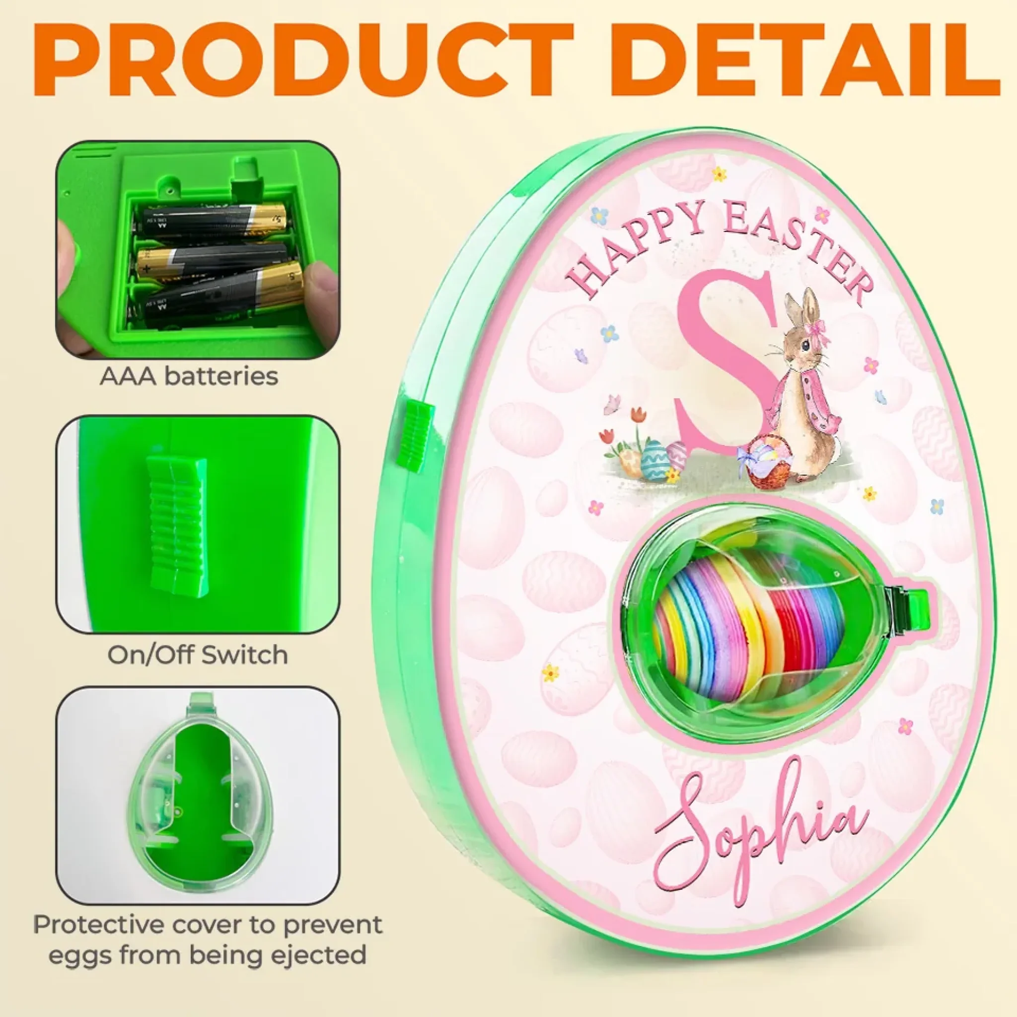 Eggstra Special for You - Family Personalized Custom Easter Egg Decorating Kit, Egg Spinner Machine With Markers - Easter Gift For Family Members - Image 3