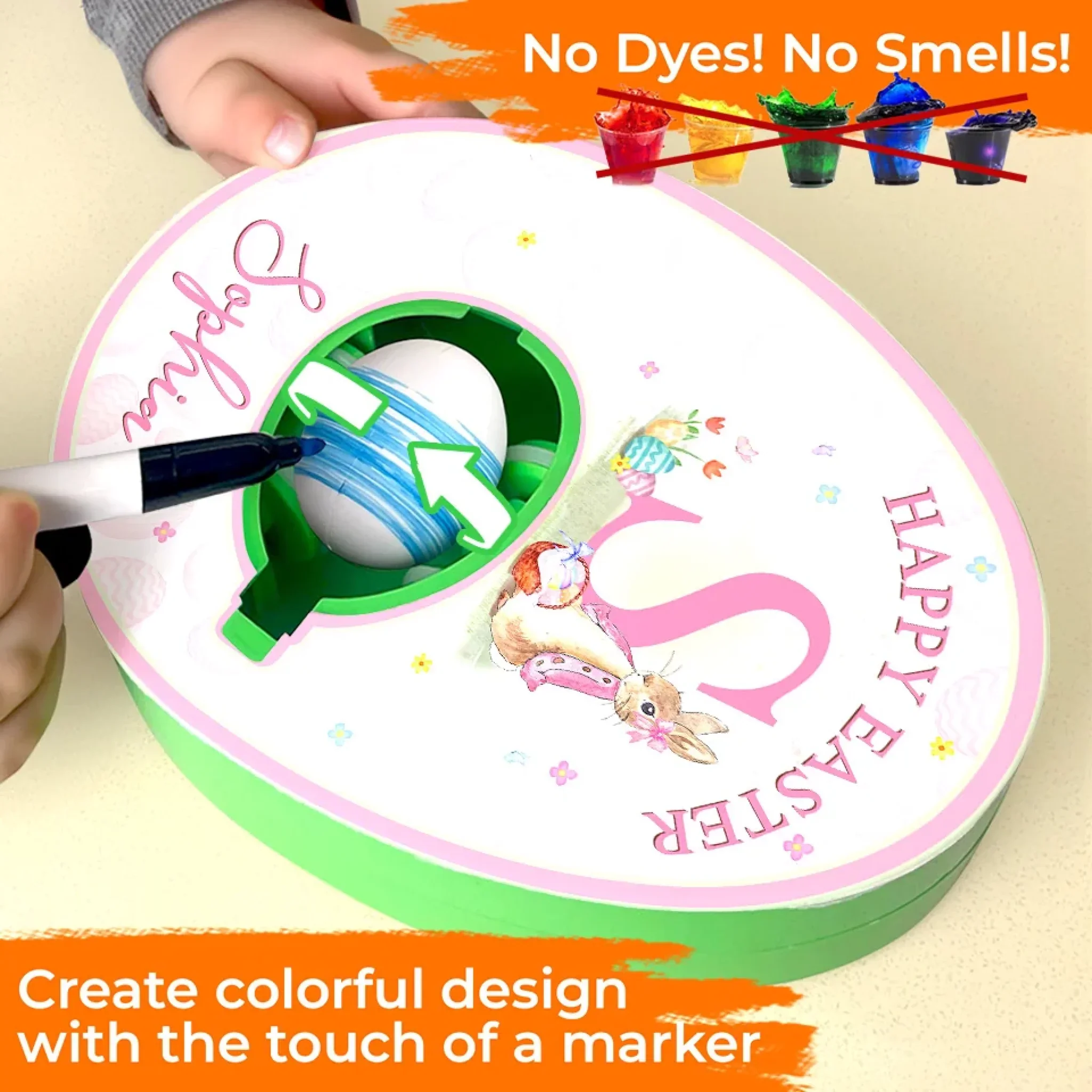 Eggstra Special for You - Family Personalized Custom Easter Egg Decorating Kit, Egg Spinner Machine With Markers - Easter Gift For Family Members - Image 4