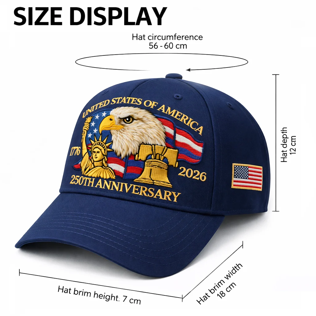 Embroidered Baseball Cap - America 250th Anniversary Gifts For Mom, Dad, Brother, Sister - Spirit Of Freedom Shines - Image 3