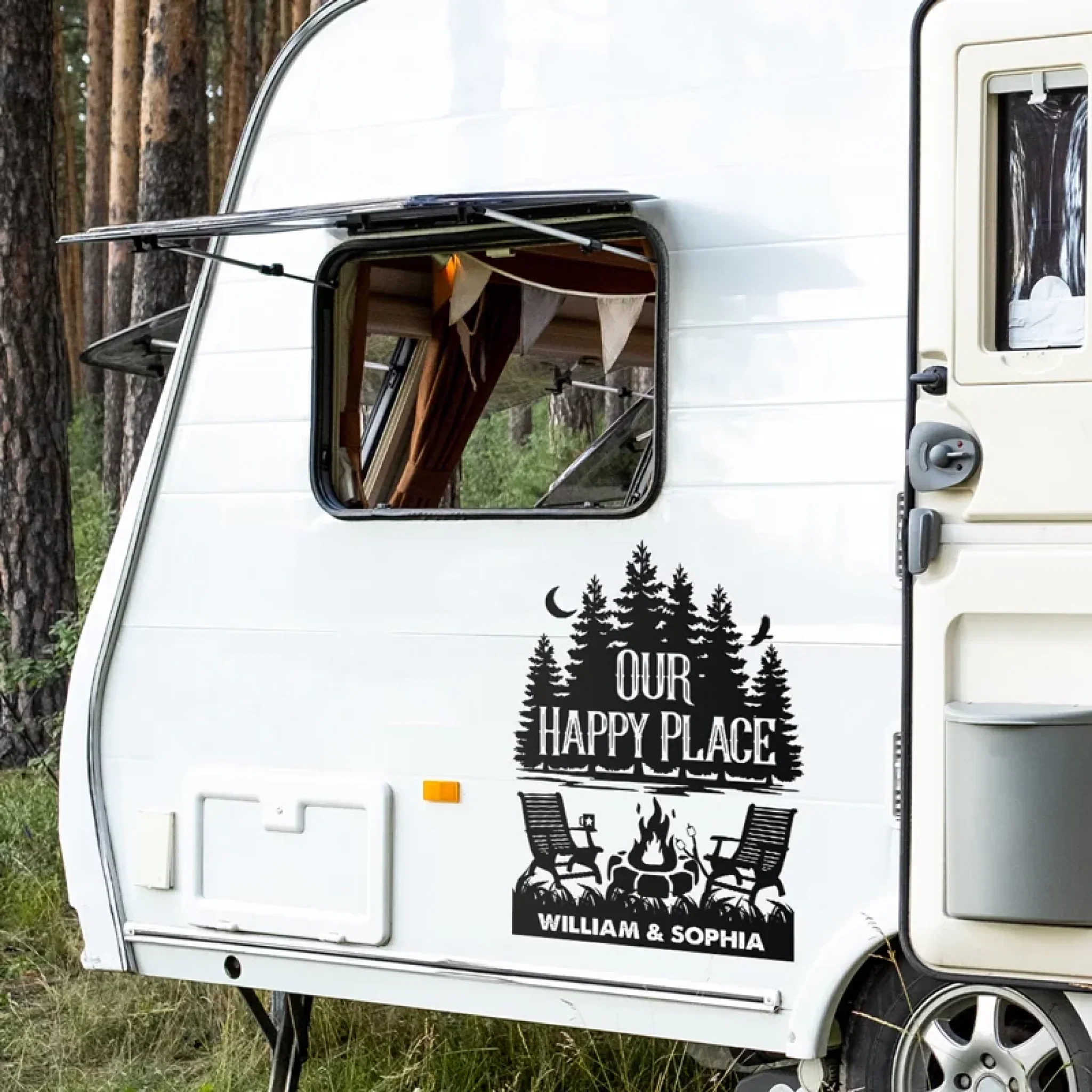 Escape, Explore, And Repeat - Camping Personalized Custom RV Decal - Gift For Yourself, Best Friends, Siblings, Family Members, Camping Lovers - Image 3