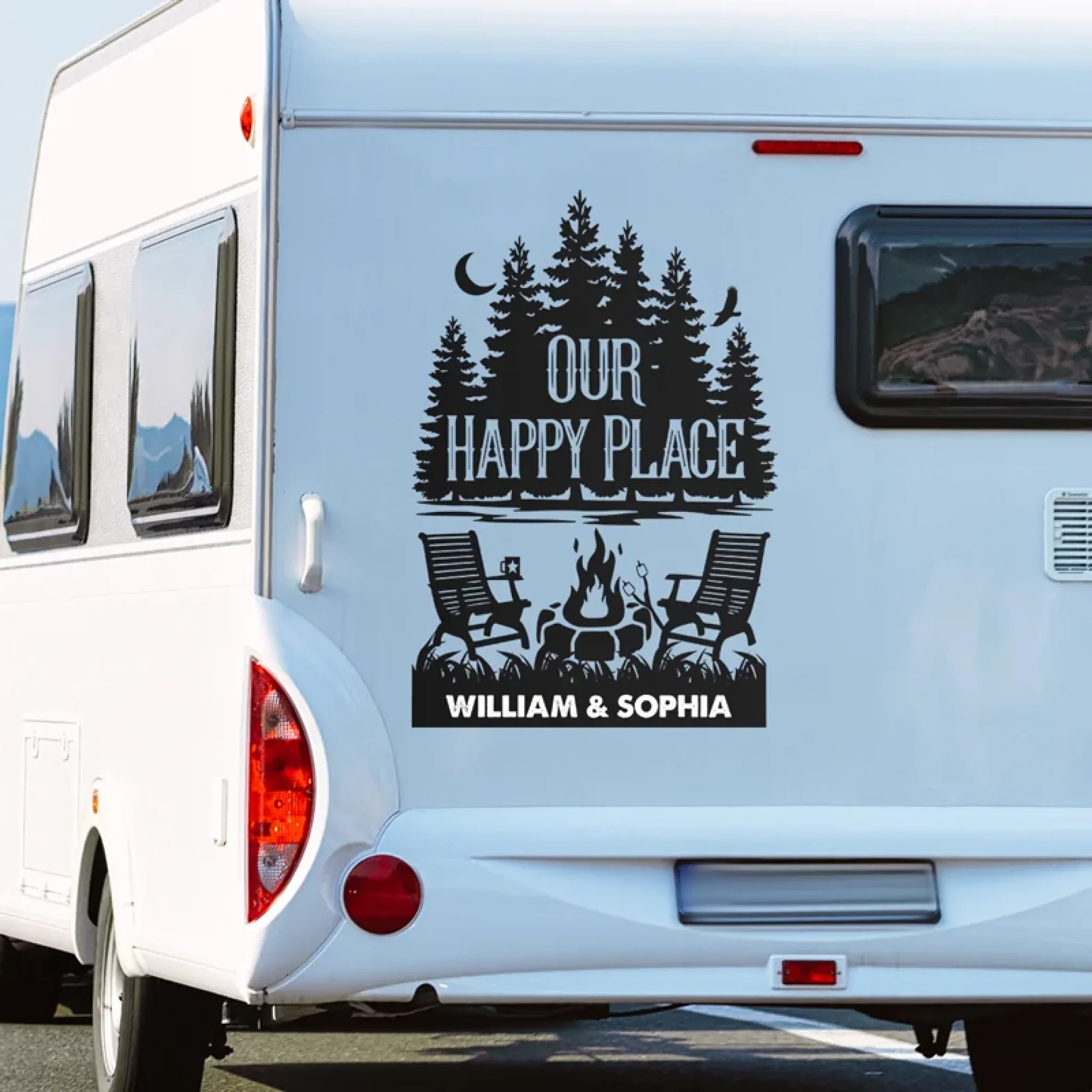 Escape, Explore, And Repeat - Camping Personalized Custom RV Decal - Gift For Yourself, Best Friends, Siblings, Family Members, Camping Lovers - Image 4
