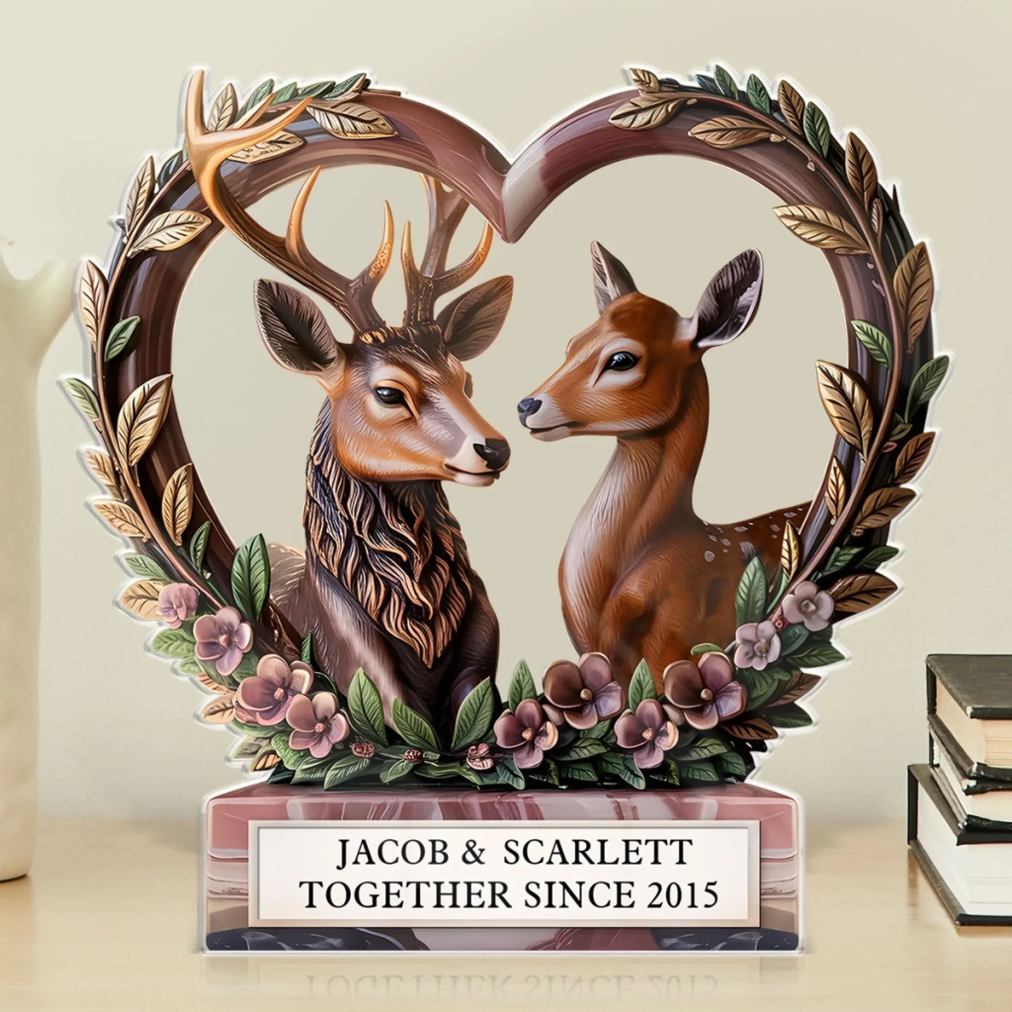 Every Chapter, Every Kiss, Every Year - Couple Personalized Custom Acrylic Plaque Custom Shape - Gift For Husband Wife, Anniversary - Image 3