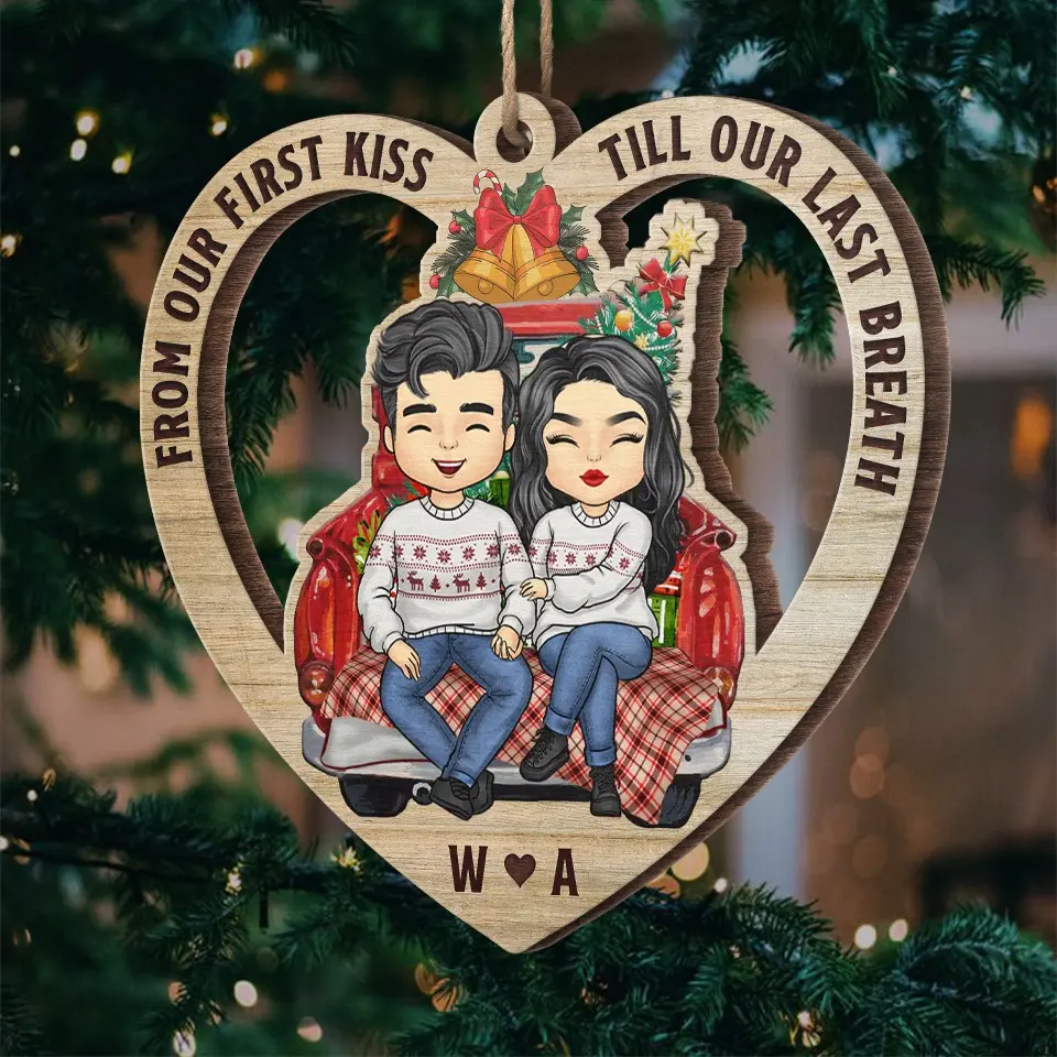 Every Christmas, I Fall In Love With You All Over Again - Couple Personalized Custom Ornament - Wood Custom Shaped - Christmas Gift For Husband Wife, Anniversary - Image 5