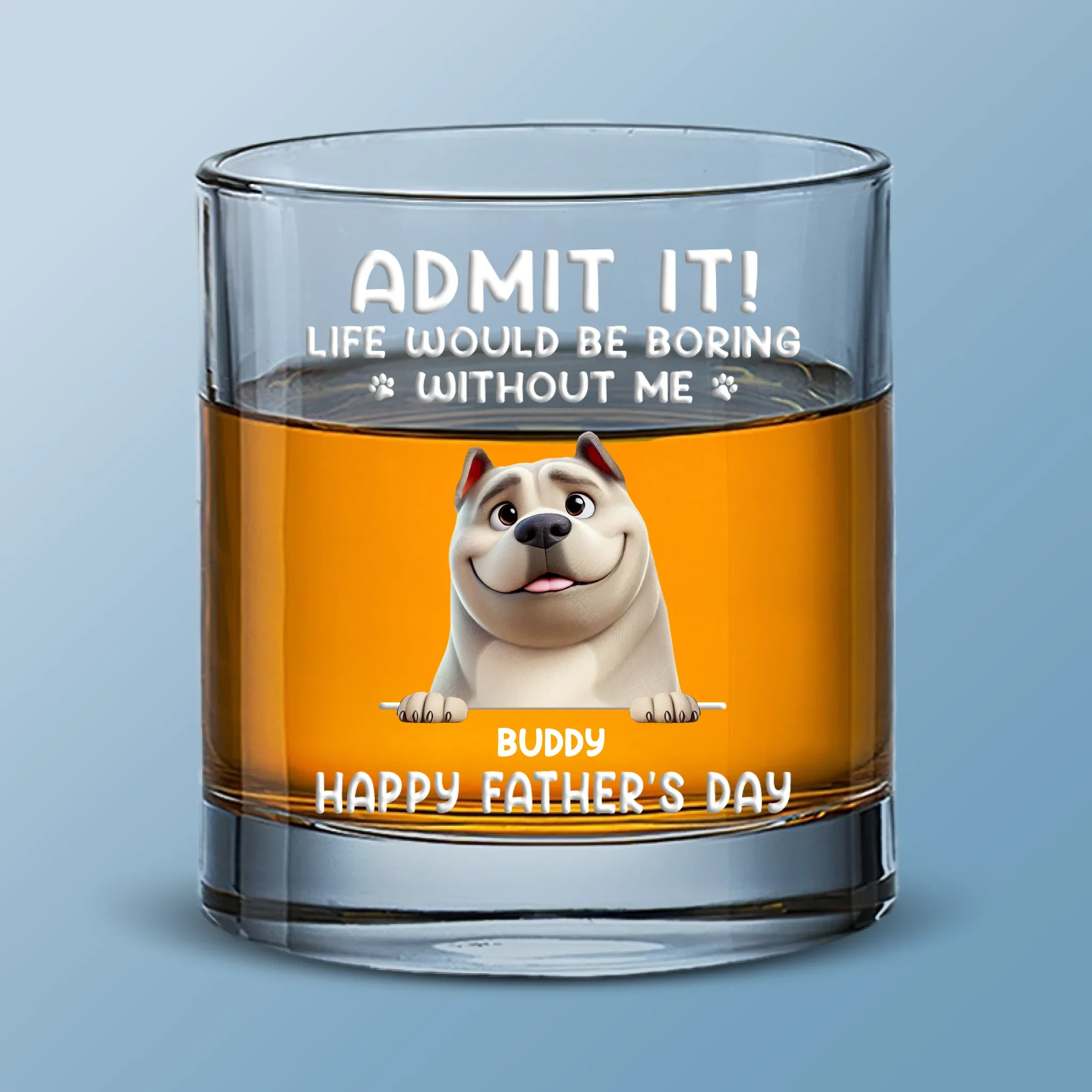 Every Day Is Father’s Day When I Have You, Hooman - Dog Personalized Custom Whiskey Glass - Father's Day, Gift For Pet Owners, Pet Lovers - Image 2