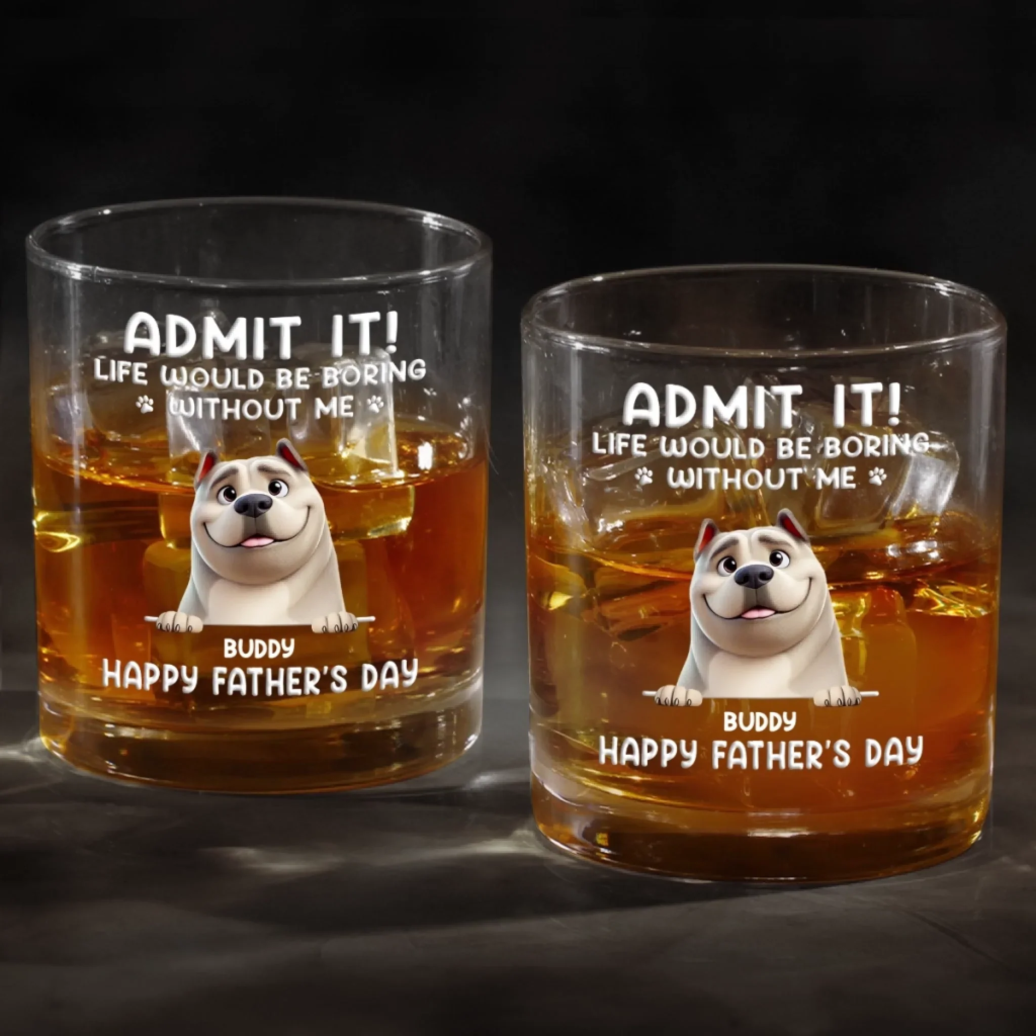 Every Day Is Father’s Day When I Have You, Hooman - Dog Personalized Custom Whiskey Glass - Father's Day, Gift For Pet Owners, Pet Lovers - Image 4