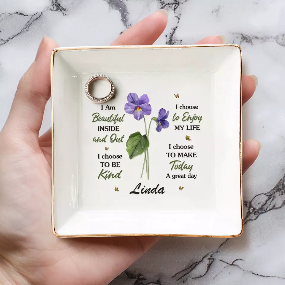 Every Flower Is A Soul Blossoming In Nature - Bestie Personalized Custom Jewelry Dish - Gift For Best Friends, BFF, Sisters - Image 4