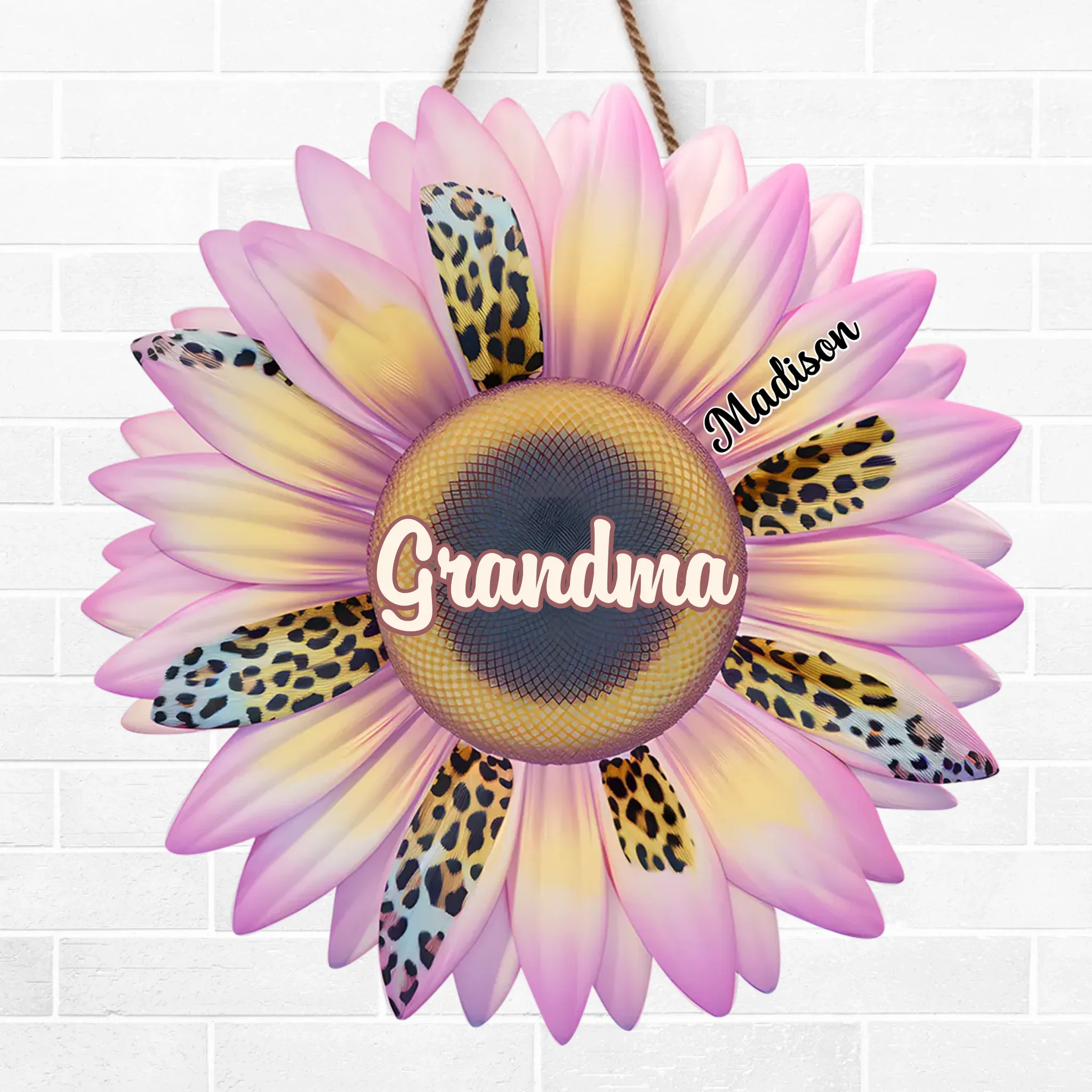 Every Flower Petal Holds A Grandmother’s Love - Family Personalized Custom Shaped Home Decor Wood Sign - House Warming Gift For Mom, Grandma - Image 2