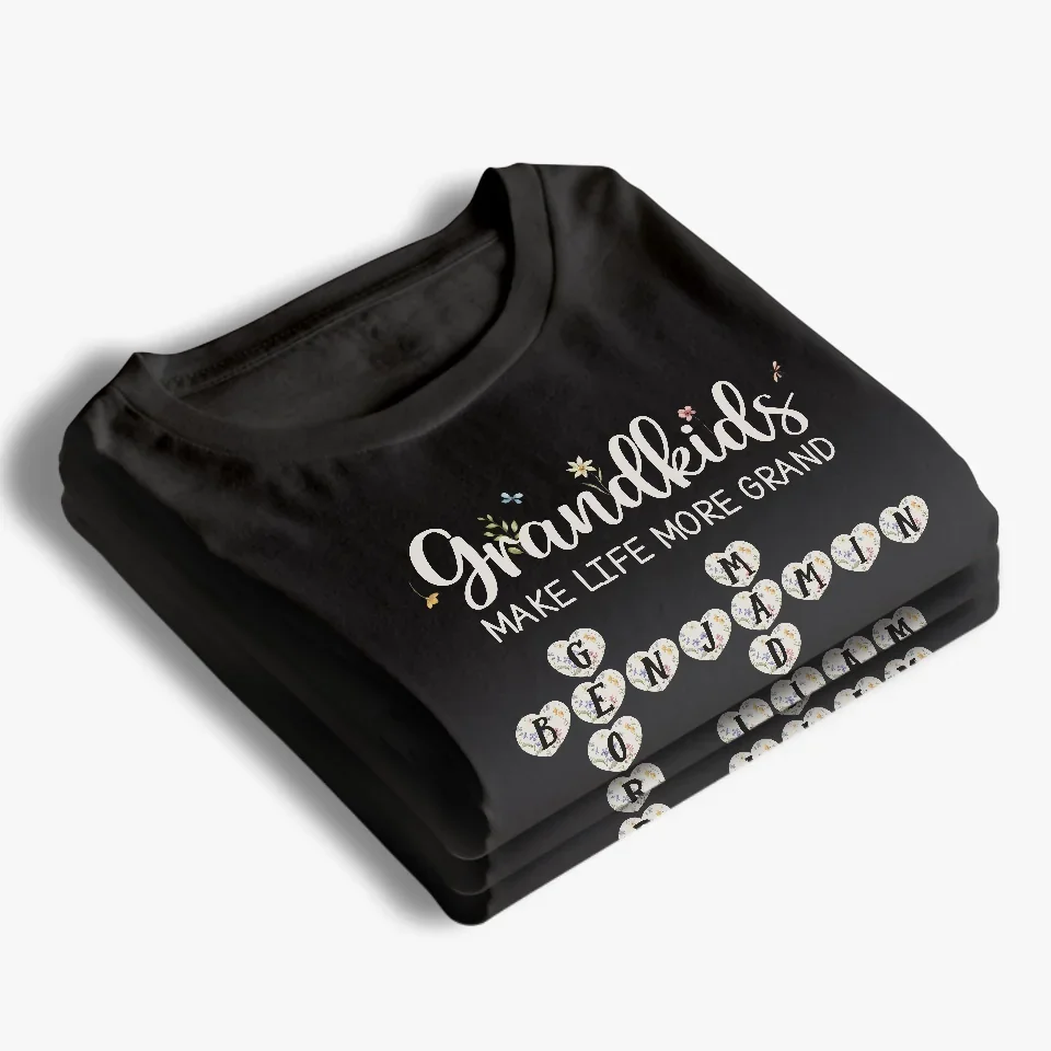 Every Grandchild Is A Little Piece Of Heaven On Earth - Family Personalized Custom Unisex T-shirt, Premium T-shirt, Hoodie - Gift For Mom, Grandma - Image 4