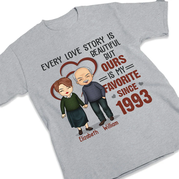 Every Love Story Is Beautiful But Ours Is My Favorite - Personalized Unisex T-shirt, Hoodie, Sweatshirt - Gift For Couple, Husband Wife, Anniversary, Engagement, Wedding, Marriage Gift - Image 2