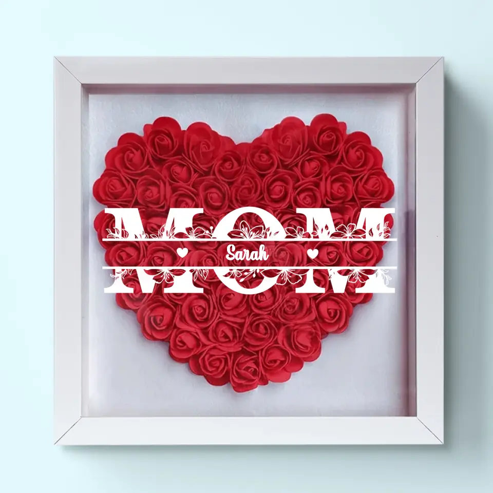 Every Mom Deserves Flowers - Family Personalized Custom Flower Shadow Box - Mother's Day, Gift For Mom, Grandma - Image 2