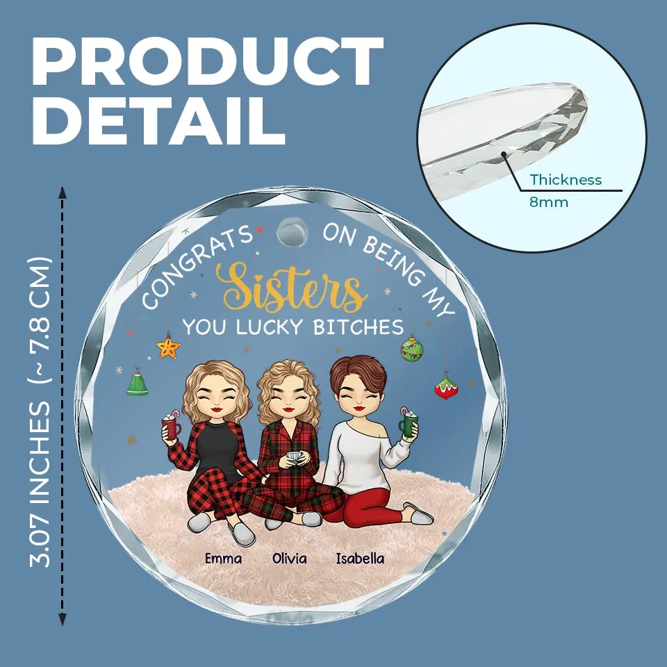 Every Season Is Our Season - Bestie Personalized Custom Circle Glass Ornament - Christmas Gift For Best Friends, BFF, Sisters - Image 4