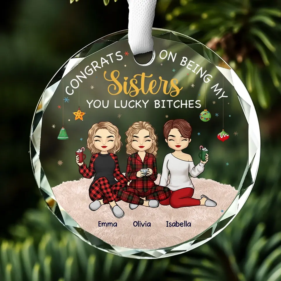 Every Season Is Our Season - Bestie Personalized Custom Circle Glass Ornament - Christmas Gift For Best Friends, BFF, Sisters - Image 5
