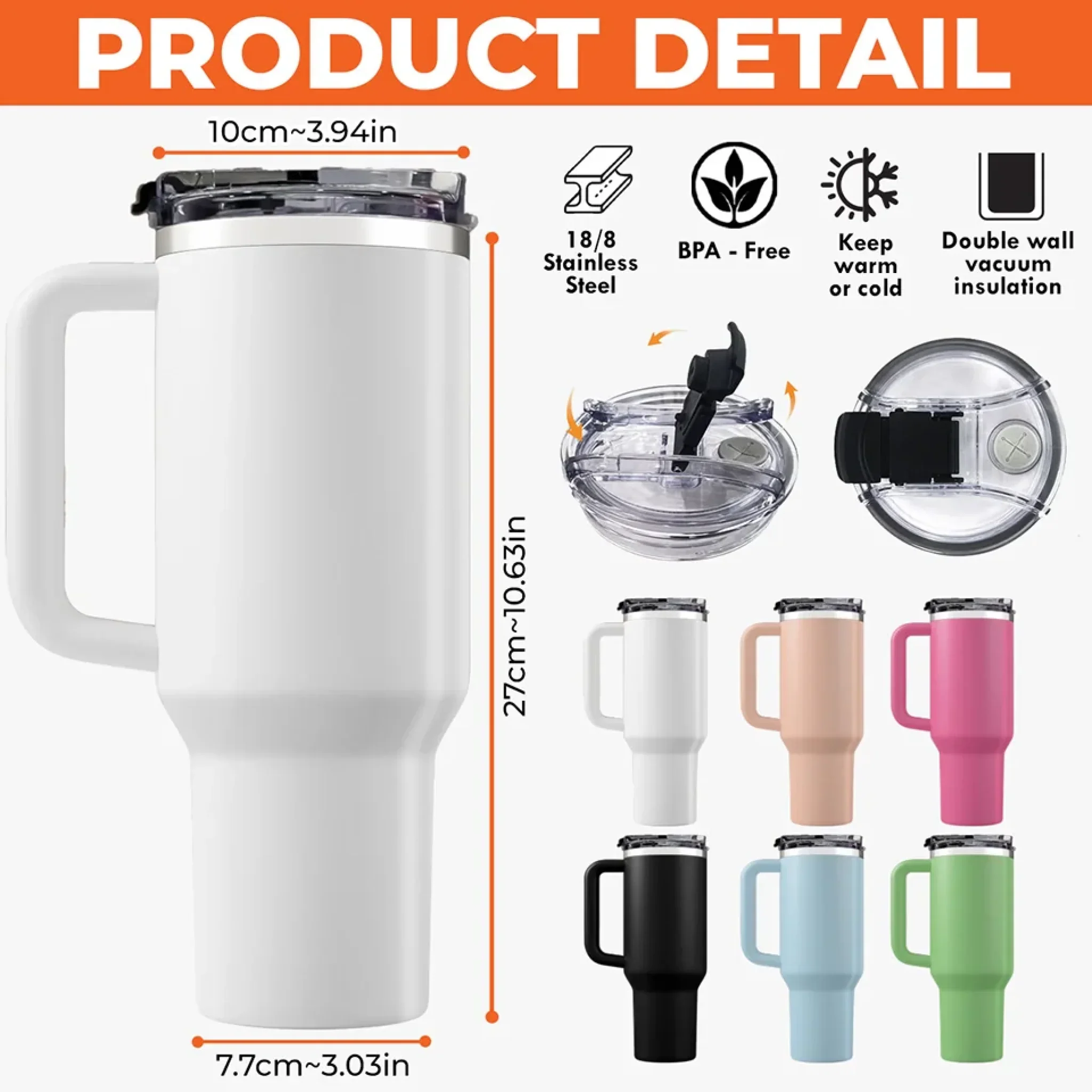 Every Sip, A Reminder Of Her Love - Family Personalized Custom Engraved 40oz Tumbler With Handle - Mother's Day, Gift For Mom, Grandma - Image 6