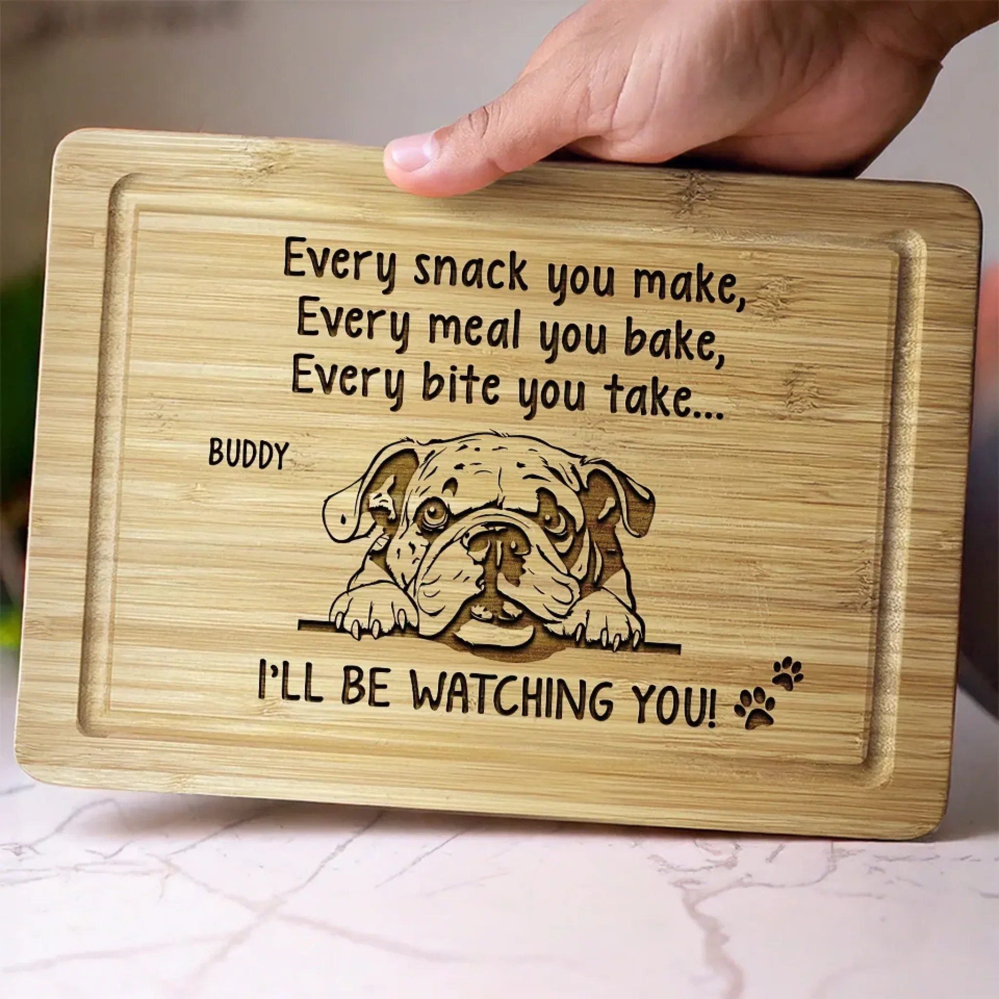 Every Snack You Make, I’ll Be Watching You - Dog Personalized Custom Engraved Wooden Cutting Board - Gift For Pet Owners, Pet Lovers - Image 4