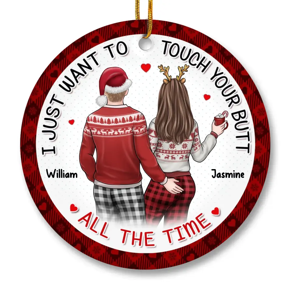 Every Touch Brings Us Closer - Couple Personalized Custom Ornament - Ceramic Round Shaped - Christmas Gift For Husband Wife, Anniversary - Image 2