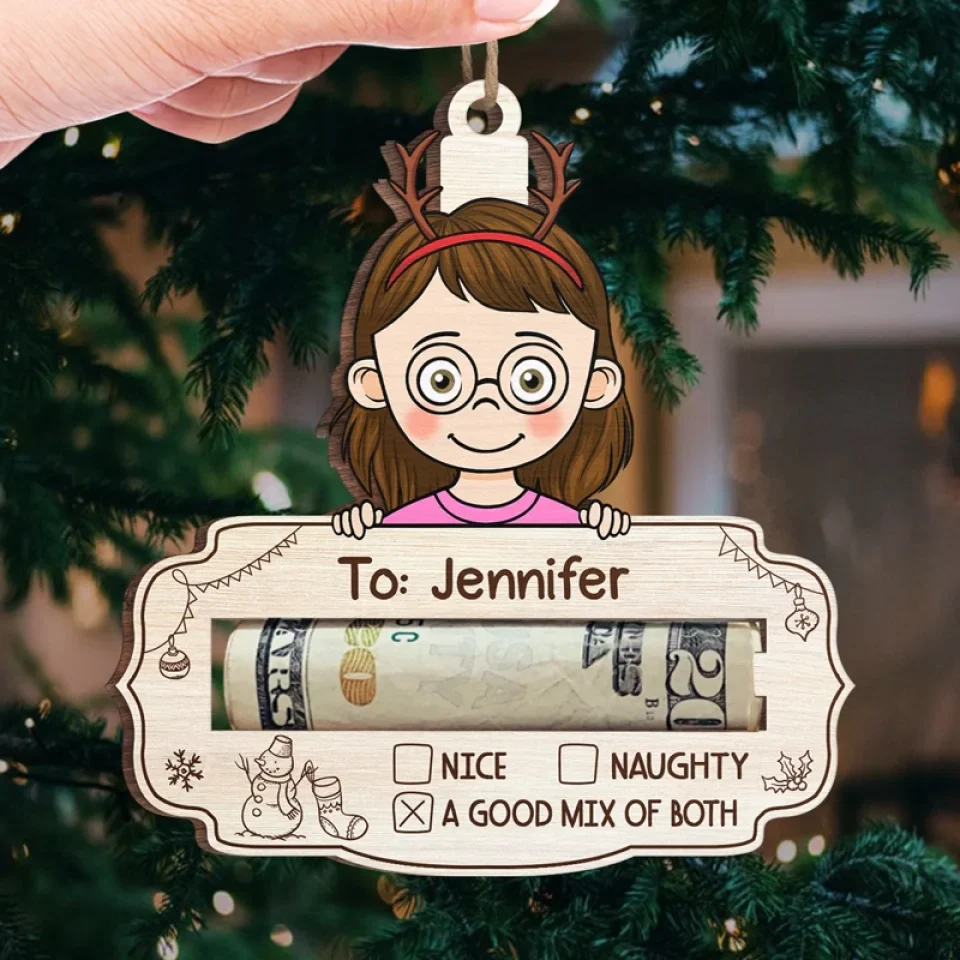 Families Bring Extra Joy To Christmas - Family Personalized Custom Ornament, Money Holder - Wood Custom Shaped -  Christmas Gift For Family Members - Image 4