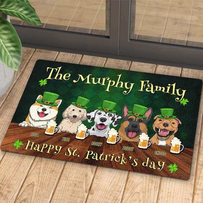 Family Celebrate Saint Patrick's Day - Drunk Lives Matter - Personalized Decorative Mat - Image 4
