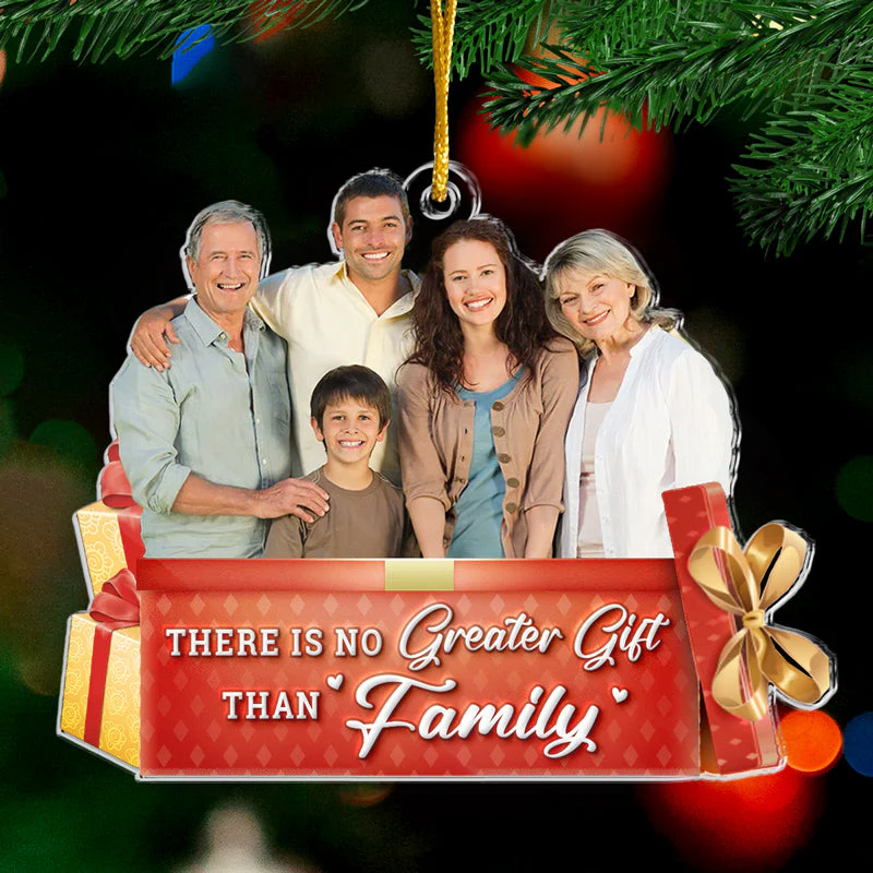 Family Custom Photo The Christmas Spirit Lives Here - Family Personalized Custom Ornament - Acrylic Custom Shaped - Christmas Gift For Family Members - Image 2