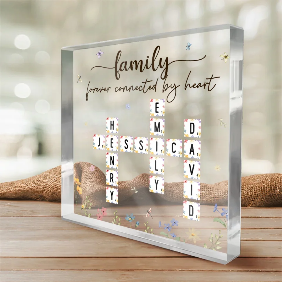 Family First, Always - Family Personalized Custom Square Shaped Acrylic Plaque - Christmas Gift For Family Members, Siblings, Brothers, Sisters - Image 3