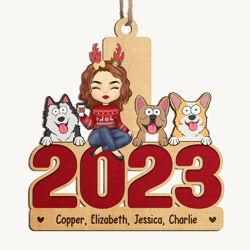 Family Forever - Dog Personalized Custom Ornament - Wood Custom Shaped - Christmas Gift For Pet Owners, Pet Lovers - Image 2