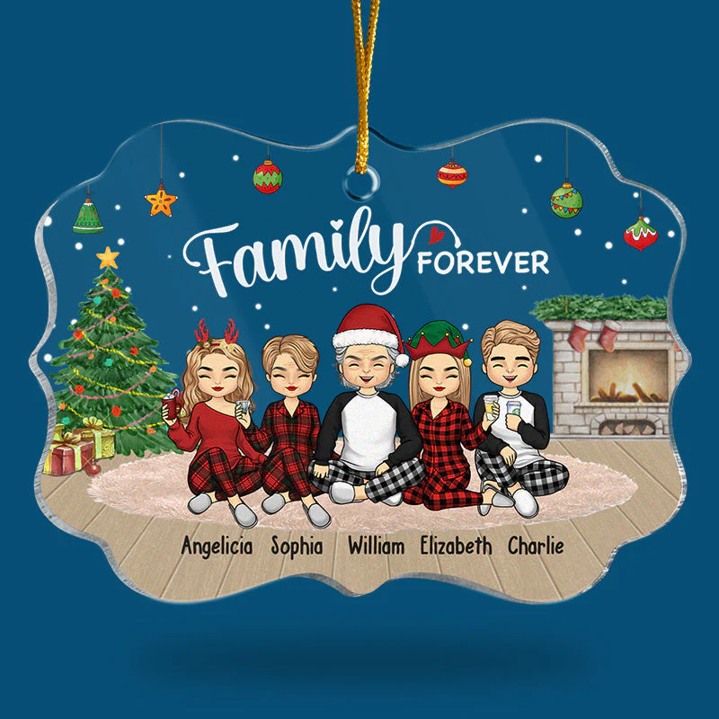 Family Forever - Family Personalized Custom Ornament - Acrylic Benelux Shaped - Christmas Gift For Family Members - Image 3