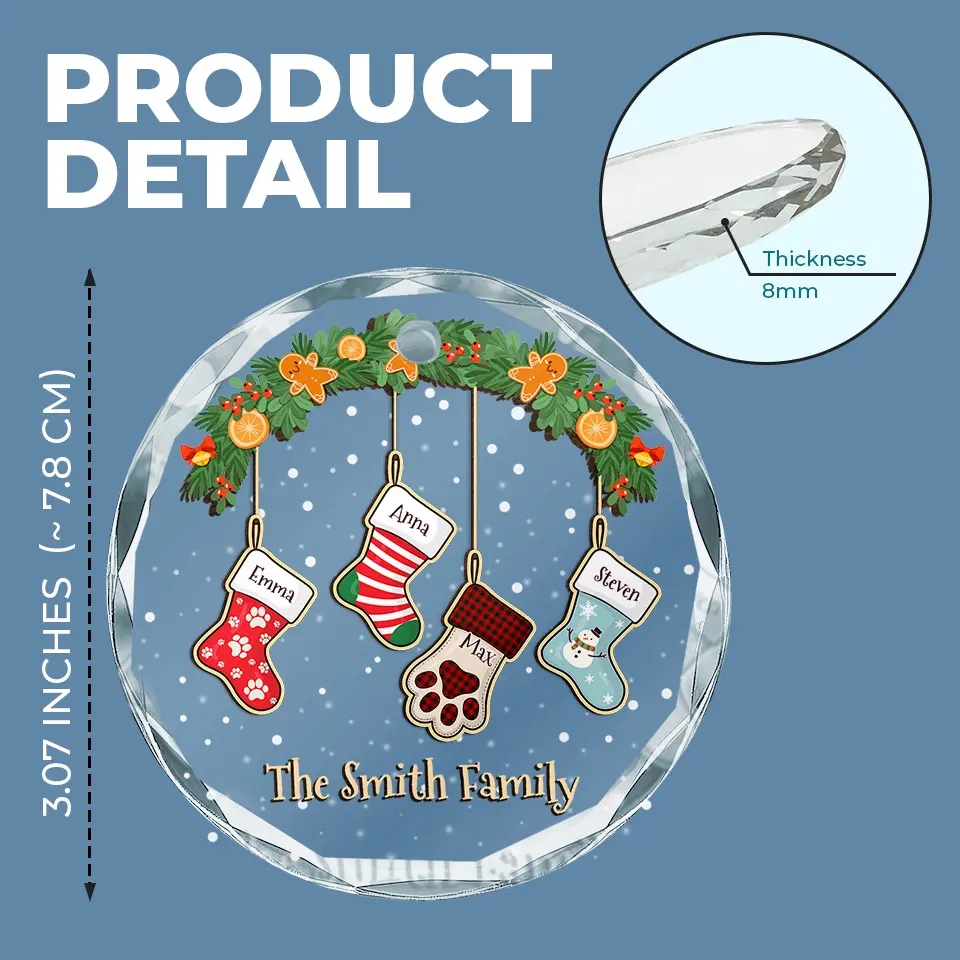 Family Is The Best Part Of Christmas - Family Personalized Custom Circle Glass Ornament - Christmas Gift For Family Members - Image 4