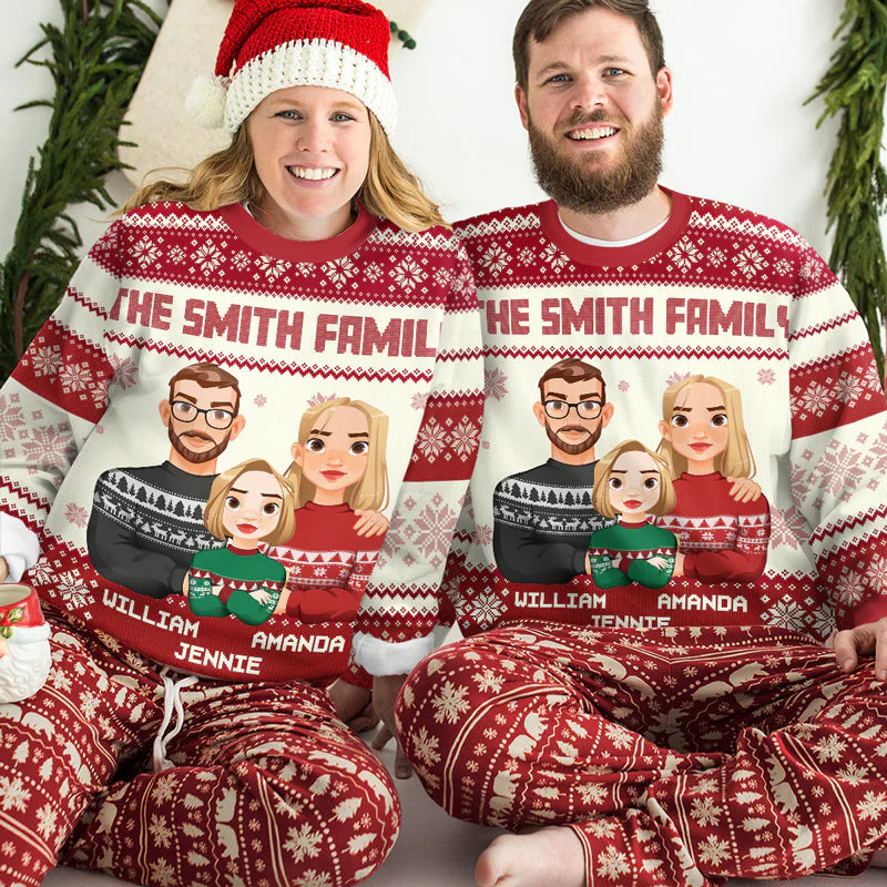 Family Is The Best Thing In Life - Family Personalized Custom Ugly Sweatshirt - Unisex Wool Jumper - Christmas Gift For Family Members - Image 2