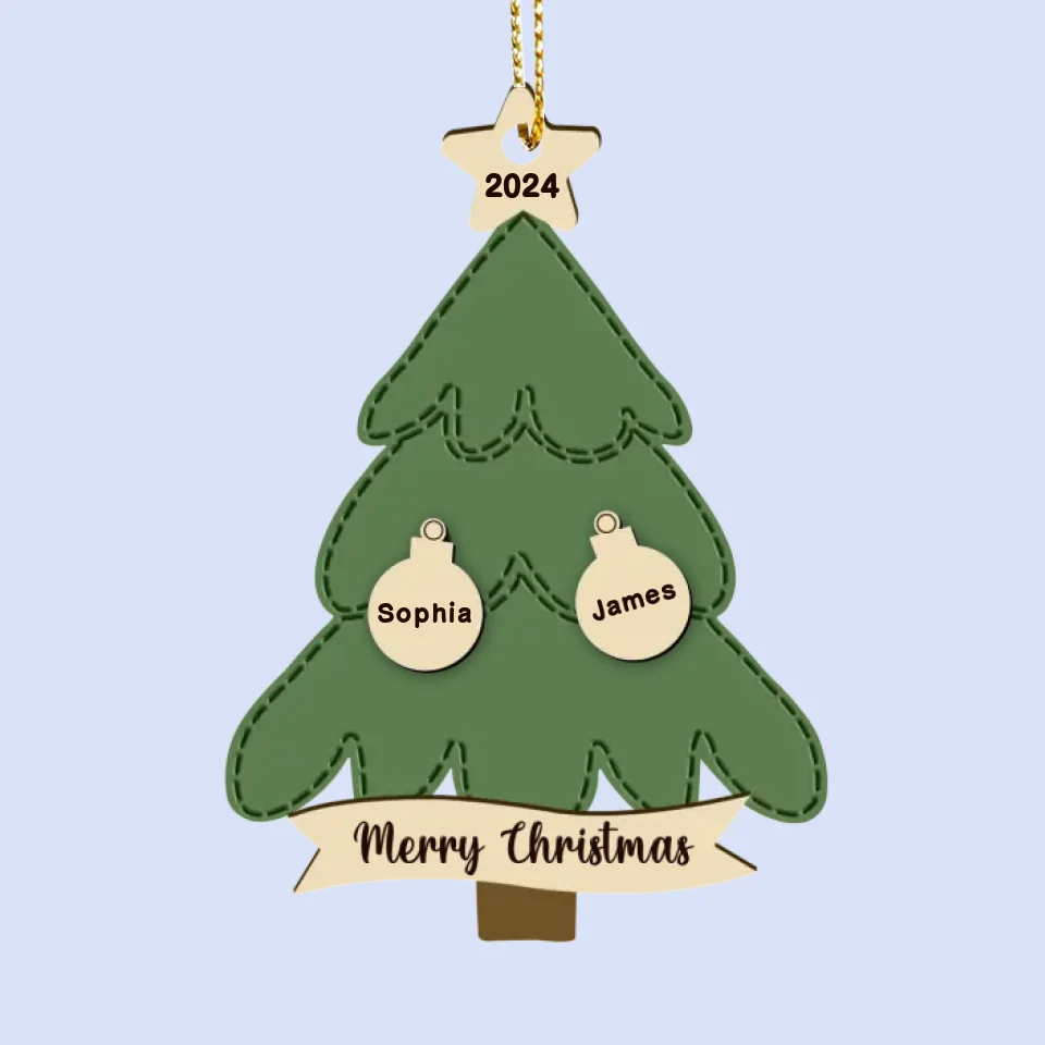 Family Is The Heart Of Christmas - Family Personalized Custom Leather Ornament - Christmas Gift For Family Members - Image 2
