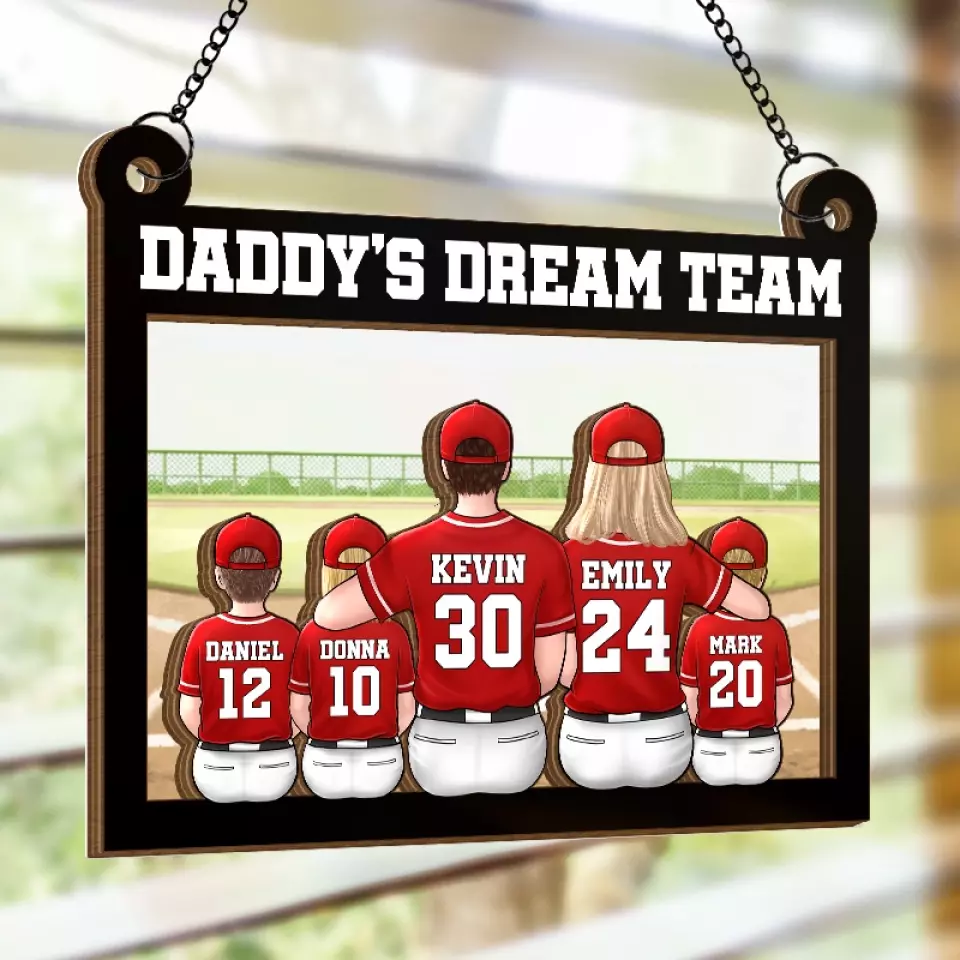 Family Is The Heart Of Home - Family Personalized Window Hanging Suncatcher - Gift For Family Members, Sport Lovers, Sport Players - Image 4